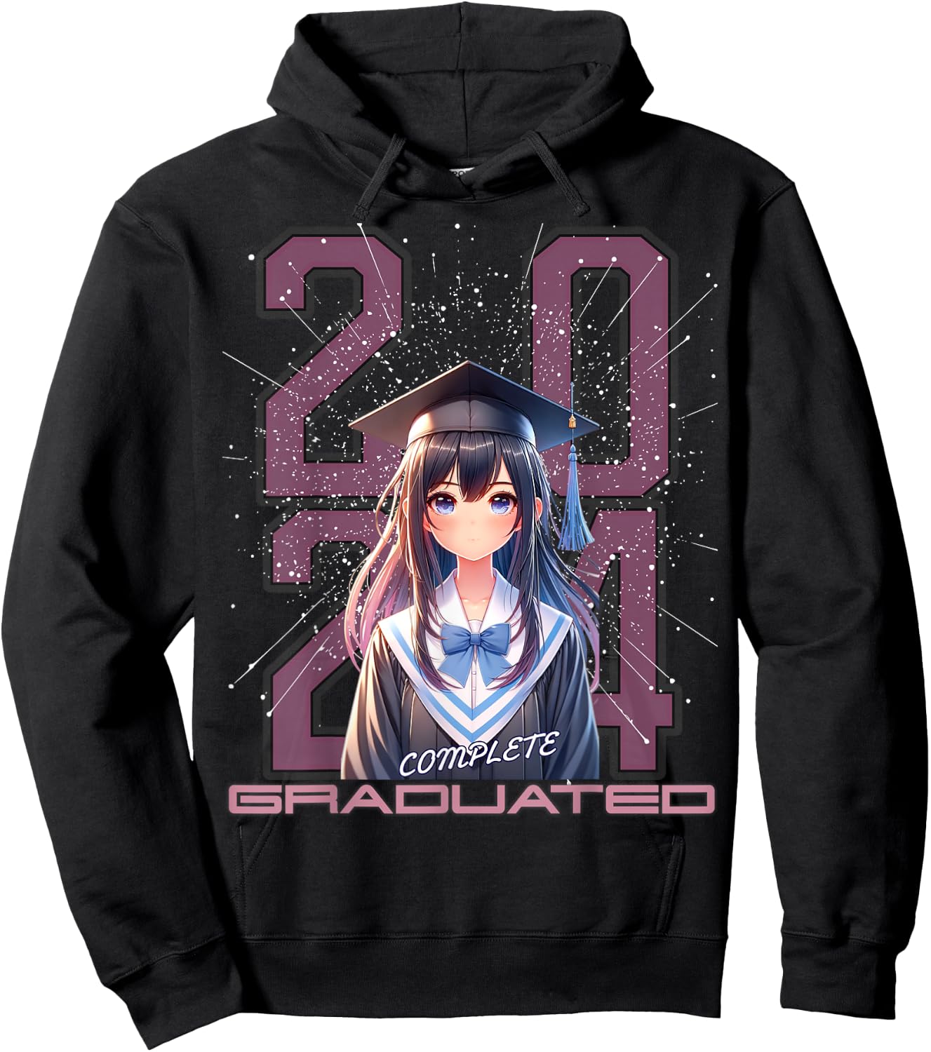 Graduation shirts 2024 anime lover high school college Hoodie - Hoodie | Black