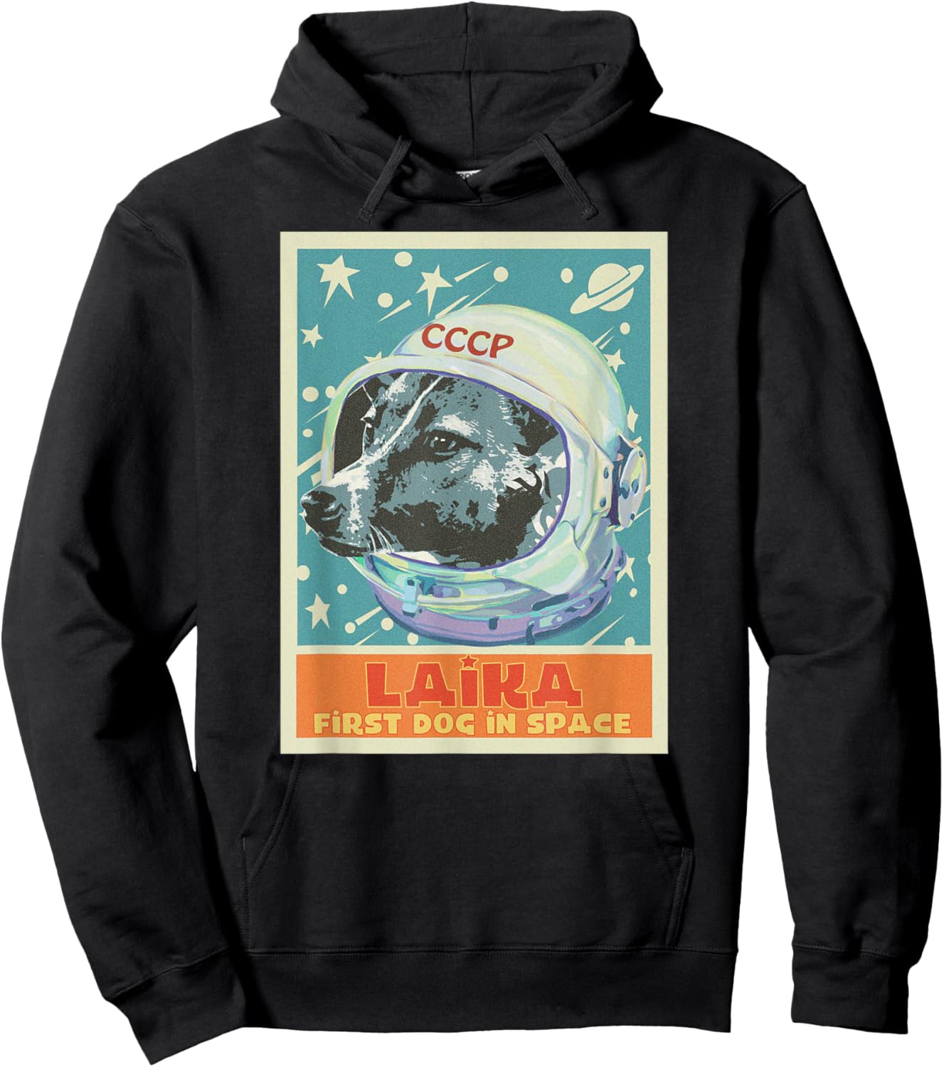 Soviet Union USSR T Shirt First Dog in Space Propaganda Hoodie - Hoodie | Black