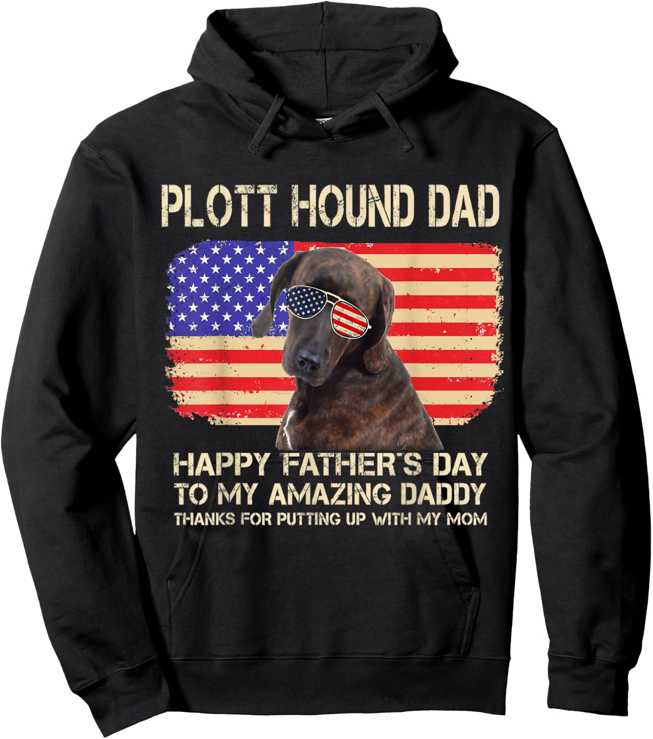 Plott Hound Dad Happy Fathers Day To My Amazing Daddy Dog Men Women Hoodie - Hoodie | Black