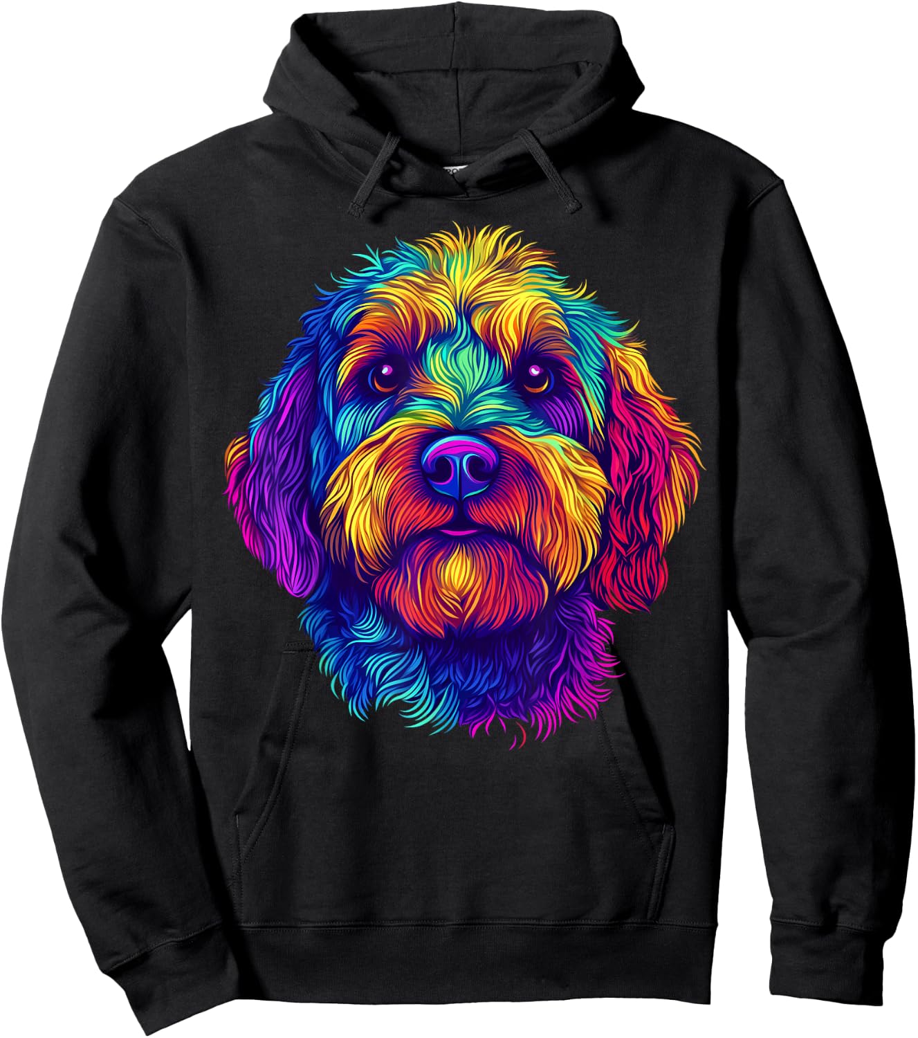 Colorful Aussiedoodle Dog Lover Cute Puppy Men Women Black Hoodie - Hoodie | Black