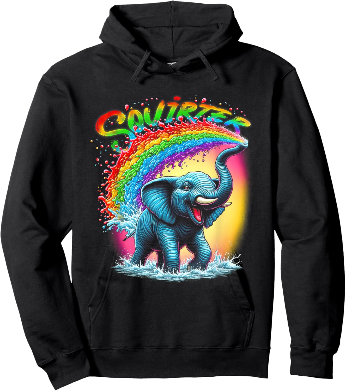 Inappropriate Souirter Embarrassing Elephant Squirter Hoodie - Hoodie | Black