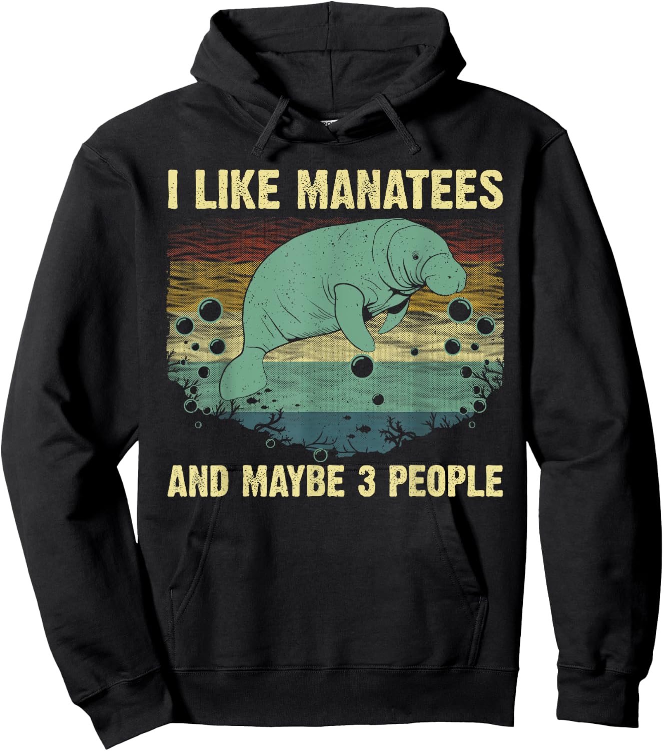 Funny Manatee Design Women Toddlers Manatee Lover Hoodie - Hoodie | Black