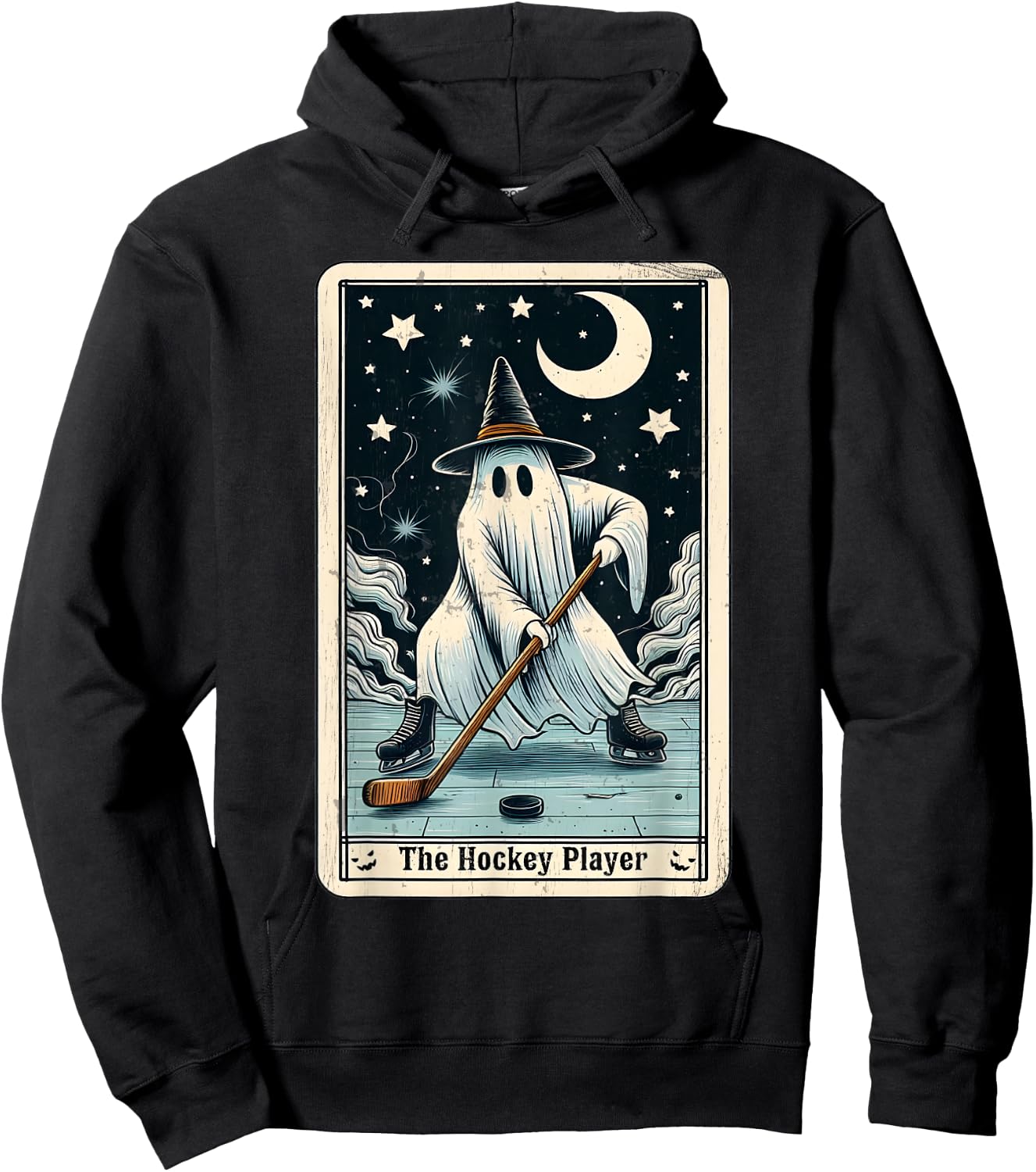 Hockey Ghost Tarot Card Halloween Ice Hockey Costume Hoodie - Hoodie | Black
