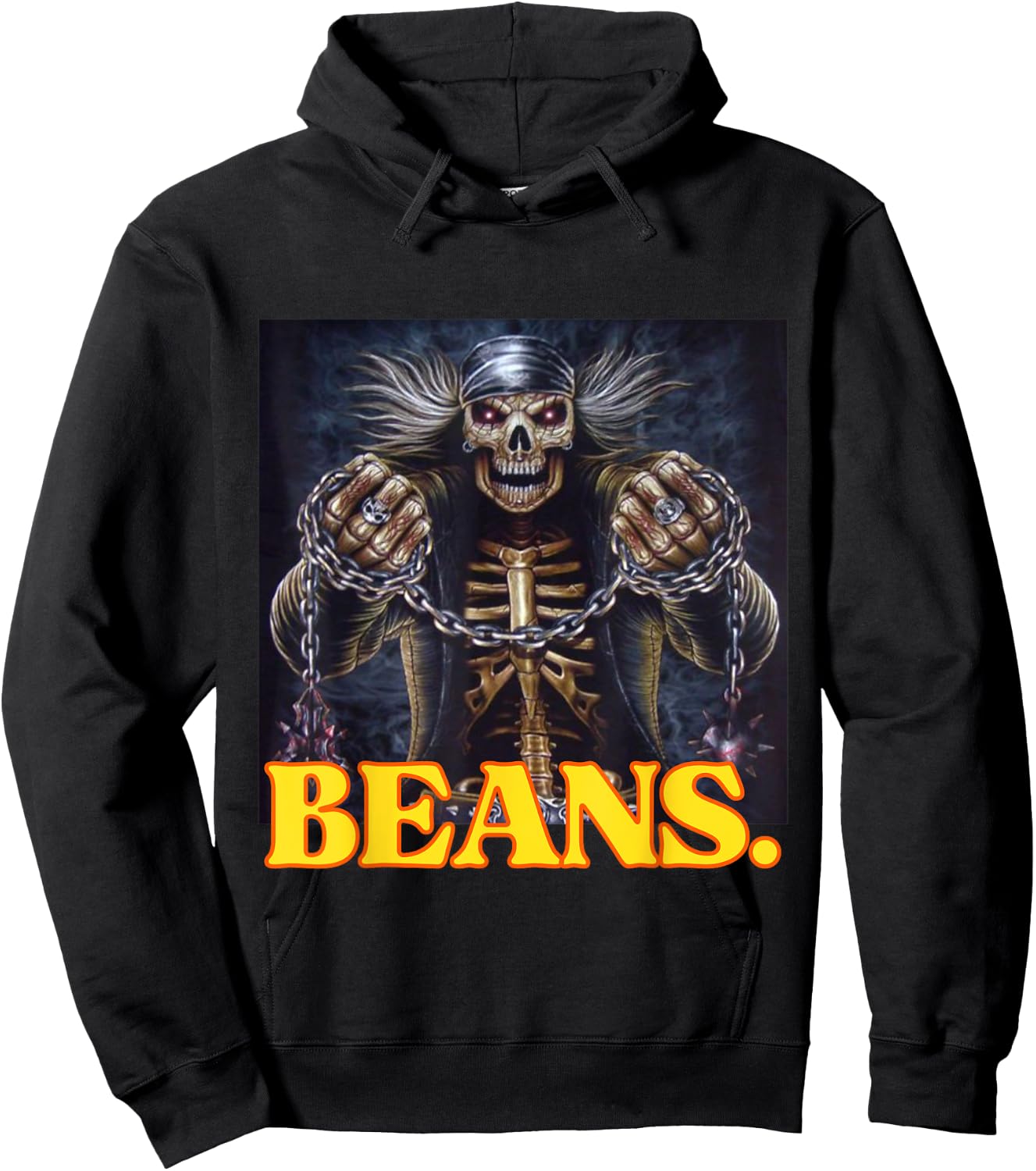 Beans Enjoyer Funny Cringe Hard Skeleton Meme Hoodie - Hoodie | Black