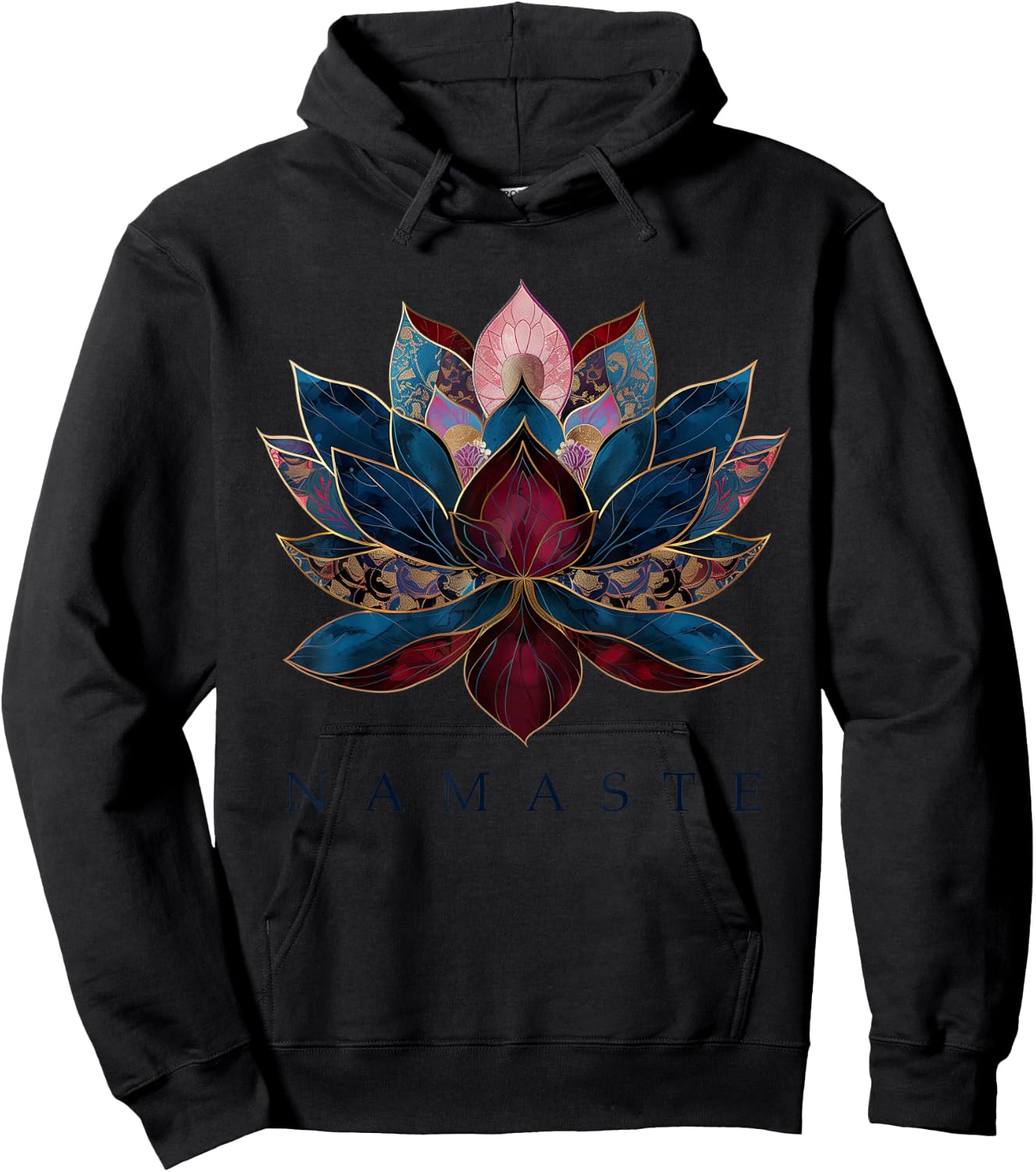 Namaste Lotus Flower Zen Buddhism Yogi Buddhist Buddha Yoga Hoodie - Hoodie | Black