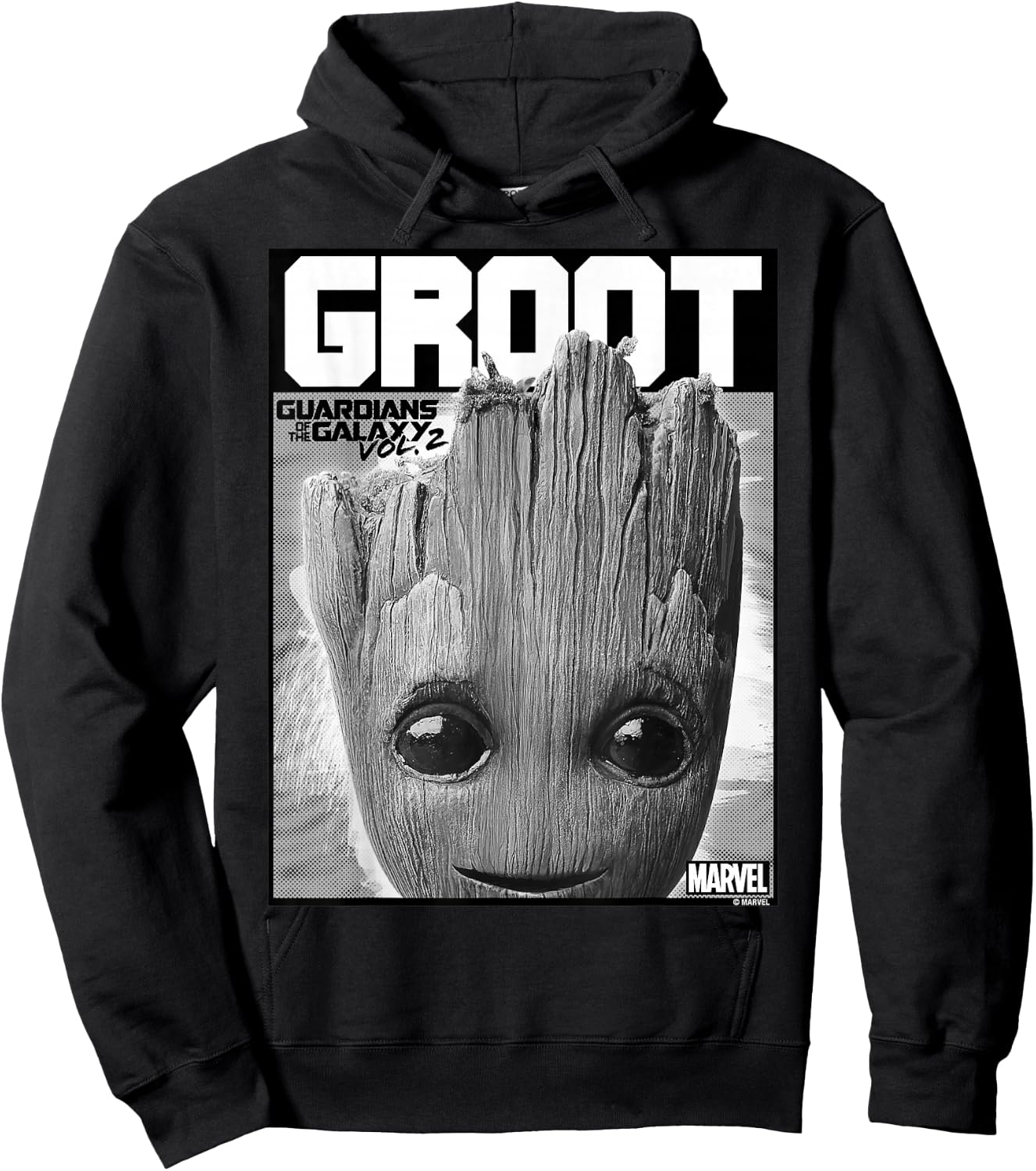 Marvel Guardians of The Galaxy Vol 2 Big Face Groot Poster Hoodie - Hoodie | Black