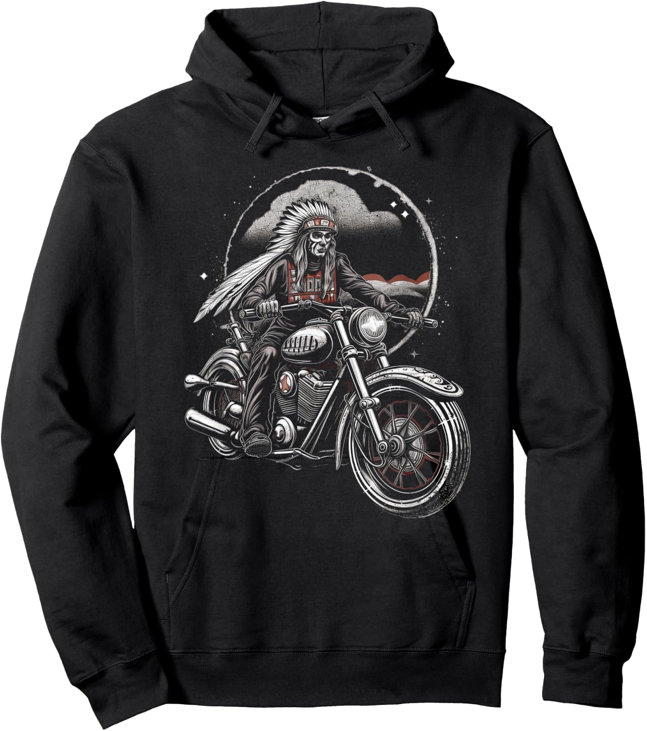 Native American bikes Motorcycle Indian Bikers old classic Hoodie - Hoodie | Black
