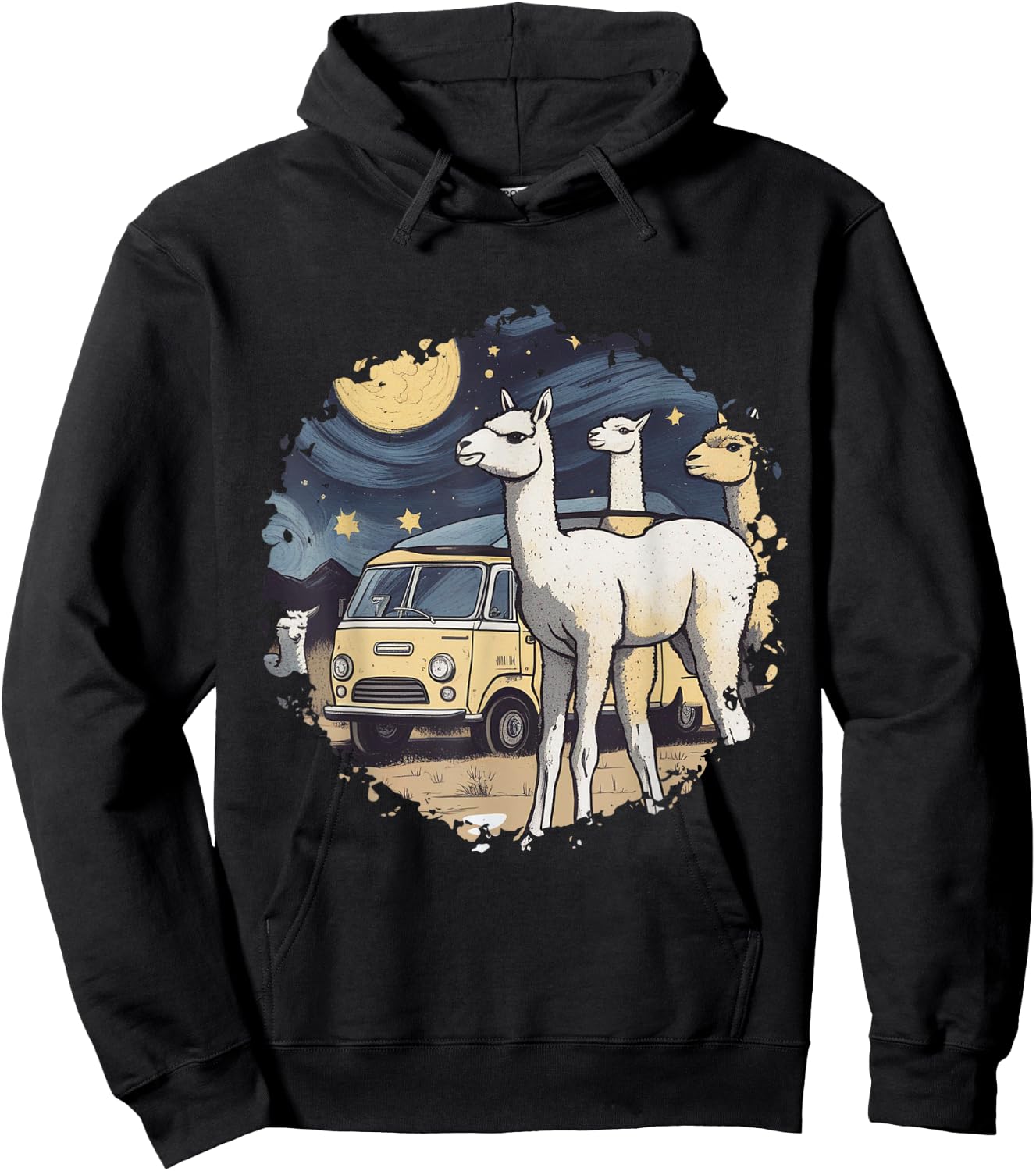 Cotopaxi Starry Night Artwork Llama National Park Hoodie - Hoodie | Black
