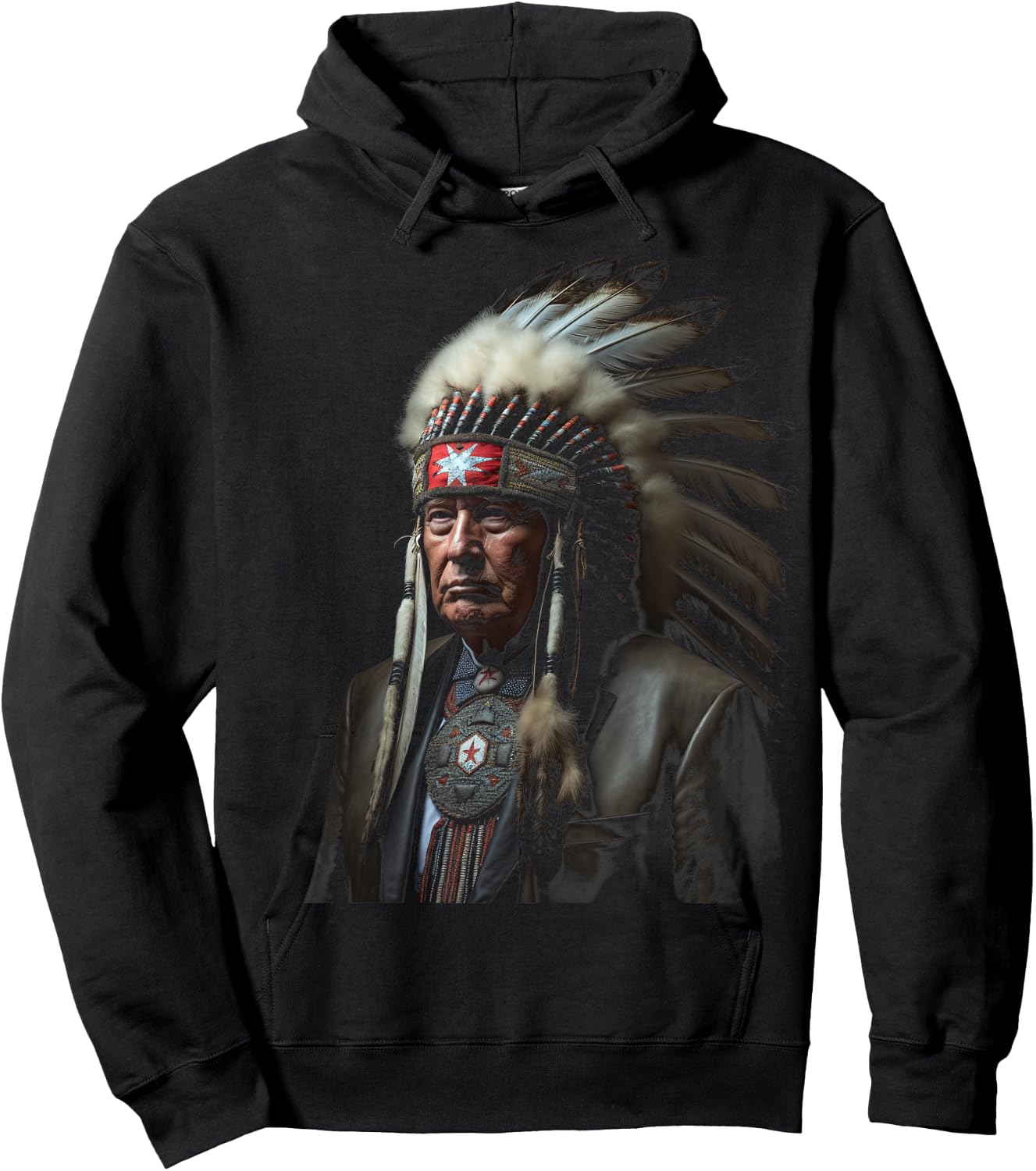 Trump Native American Indian Warrior Native American Trump Hoodie - Hoodie | Black