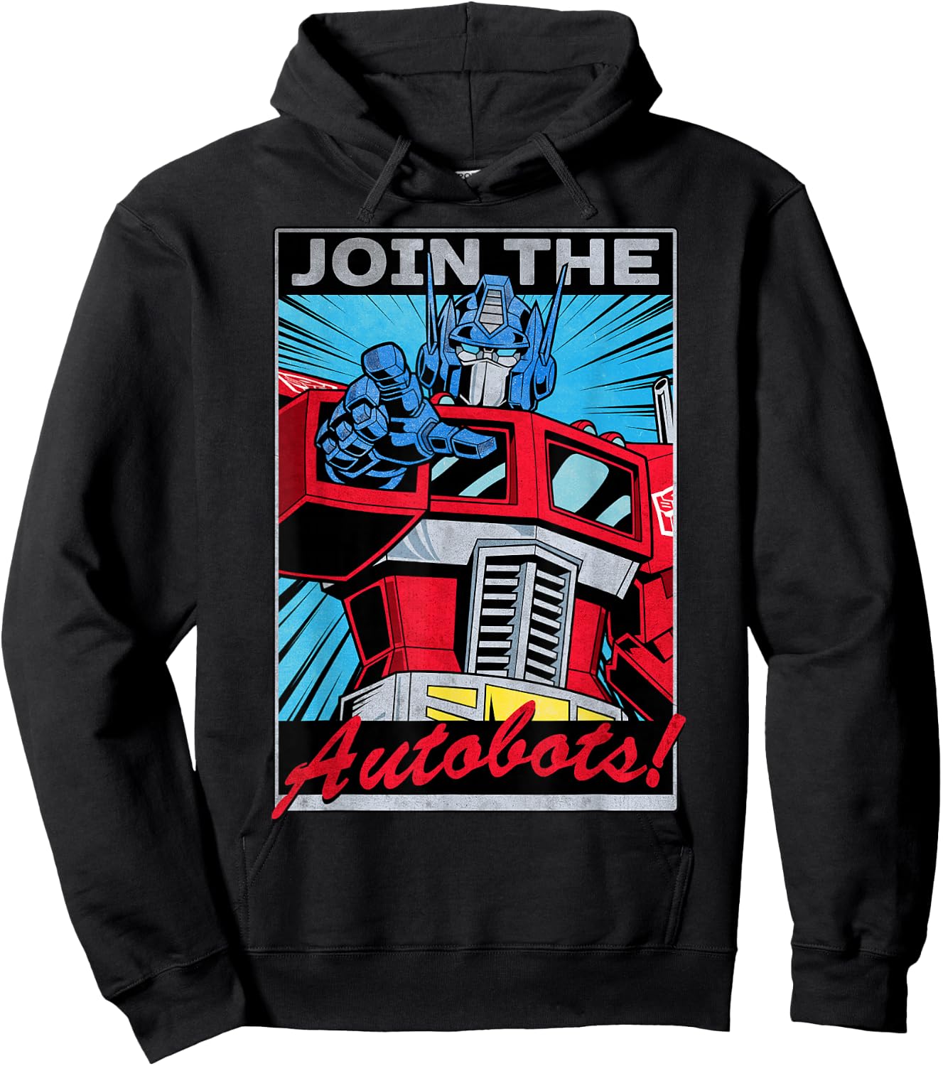 Transformers Optimus Prime Join The Autobots Retro Poster Small Hoodie - Hoodie | Black