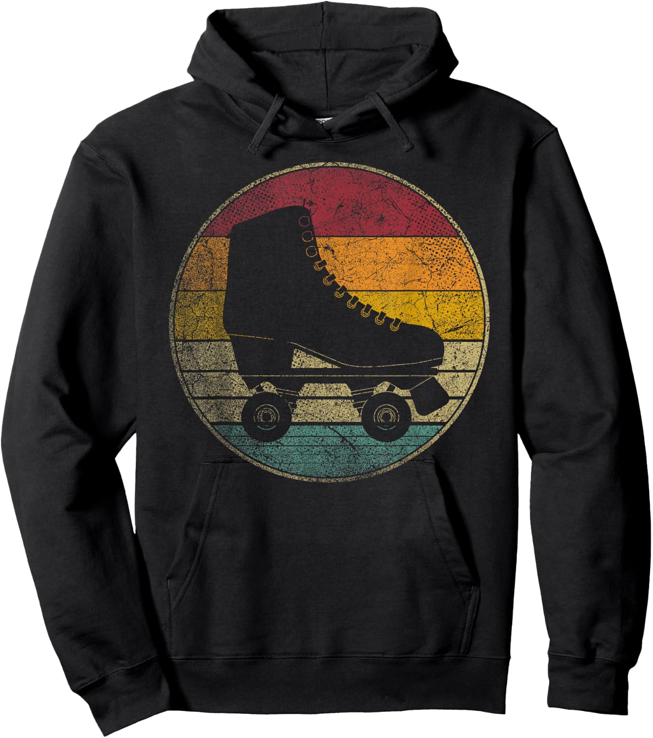 Roller Skates Rink Skating Skater Vintage Retro 70s 80s Gift Hoodie - Hoodie | Black