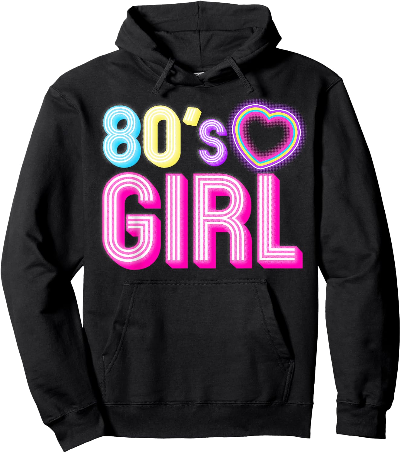 Cool 80s Girl Mom 1980's Birthday Retro Costume Hoodie - Hoodie | Black