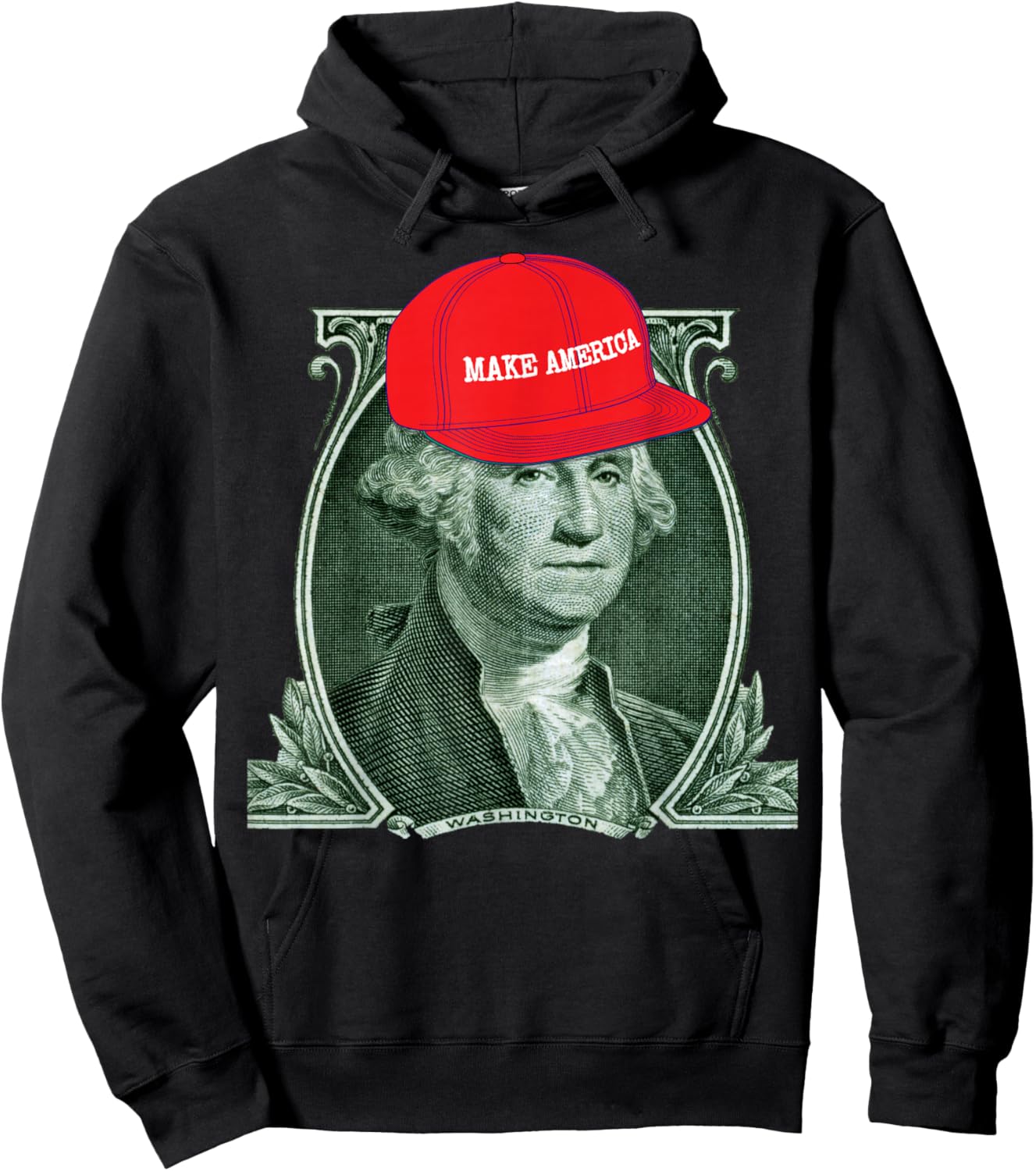 George Washington Make America 4th of July Funny History Hoodie - Hoodie | Black