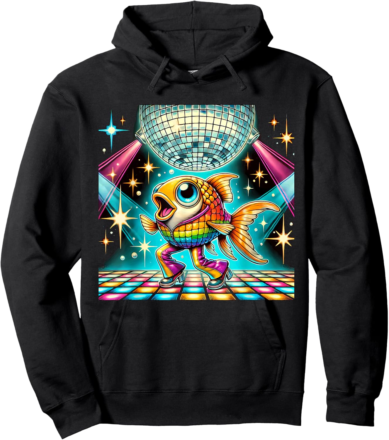 Aesthetic Fish Disco Hoodie - Hoodie | Black