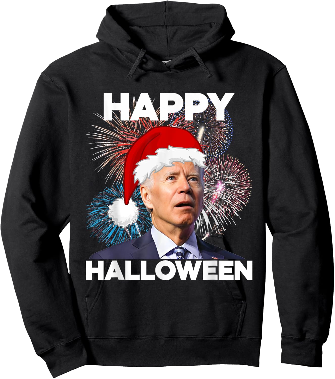 Funny Joe Biden 4th Of July Happy Halloween American US Flag Hoodie - Hoodie | Black