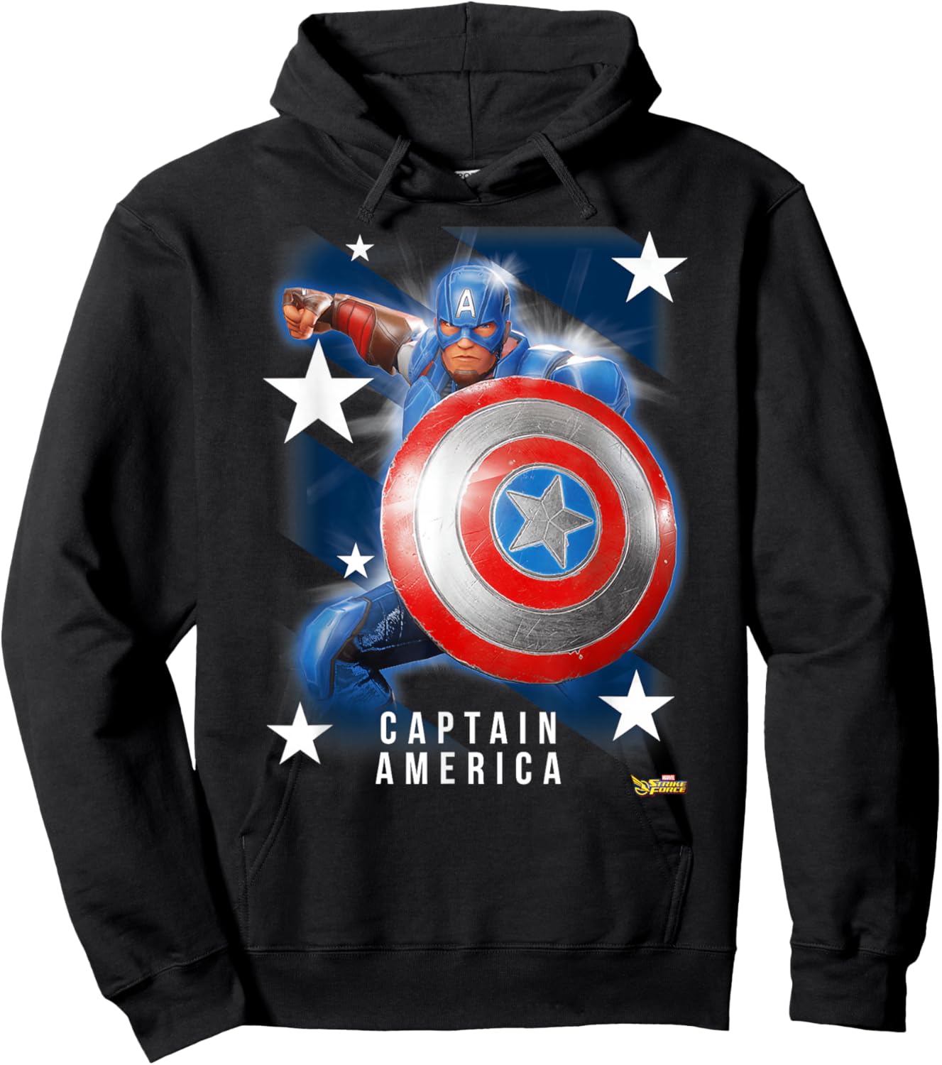 Marvel Strike Force Captain America Graphic Hoodie - Hoodie | Black