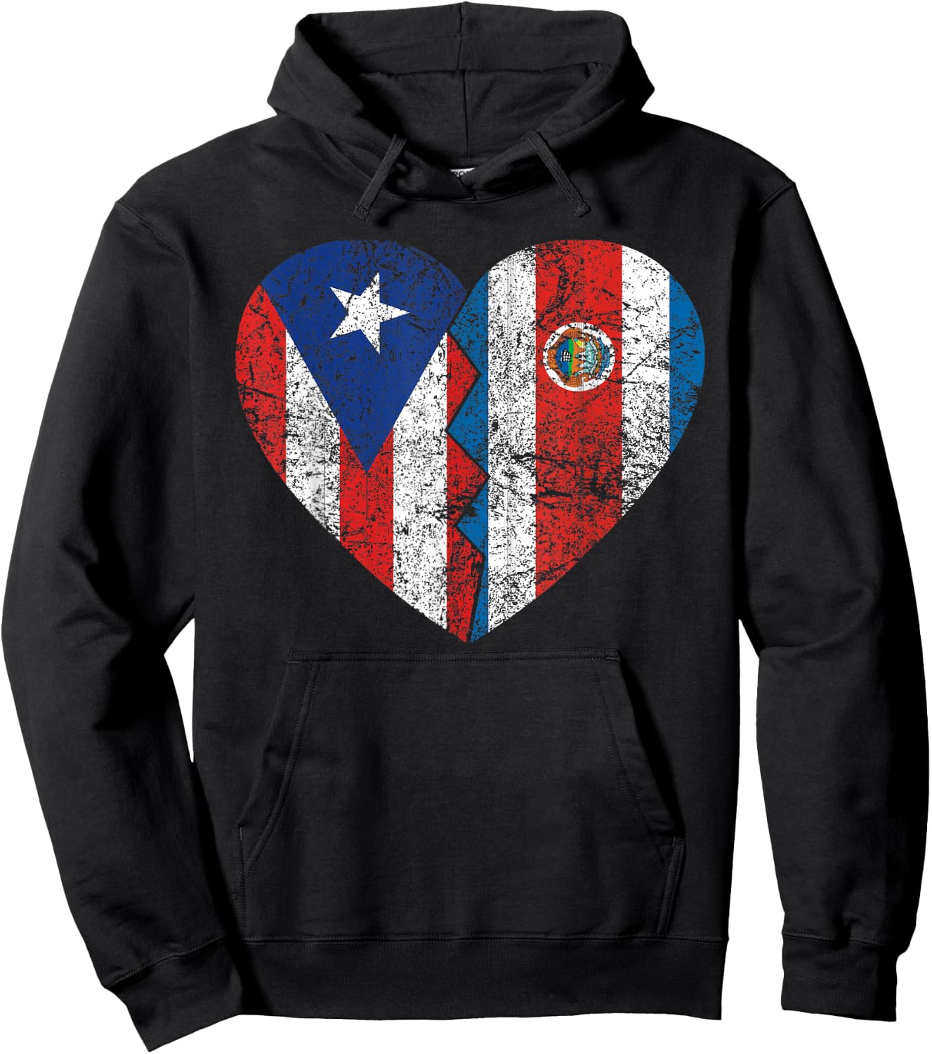 Costa Rican Puerto Rican Flags | Puerto Rico Costa Rica Hoodie - Hoodie | Black