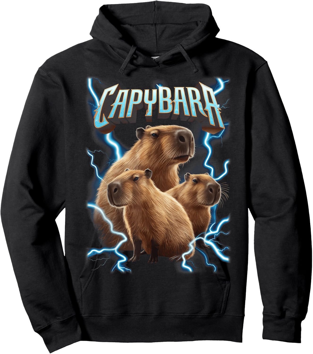 Capybara Heavy Metal Christmas Shirt | Funny Holiday Gifts Hoodie - Hoodie | Black