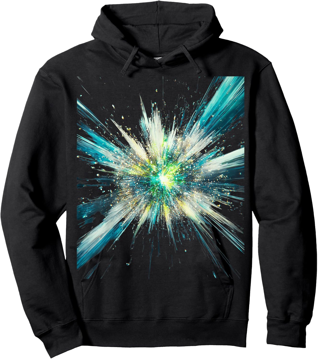 Abstract Space Explosion Art Vibrant Cosmic Burst Supernova Design Hoodie - Hoodie | Black