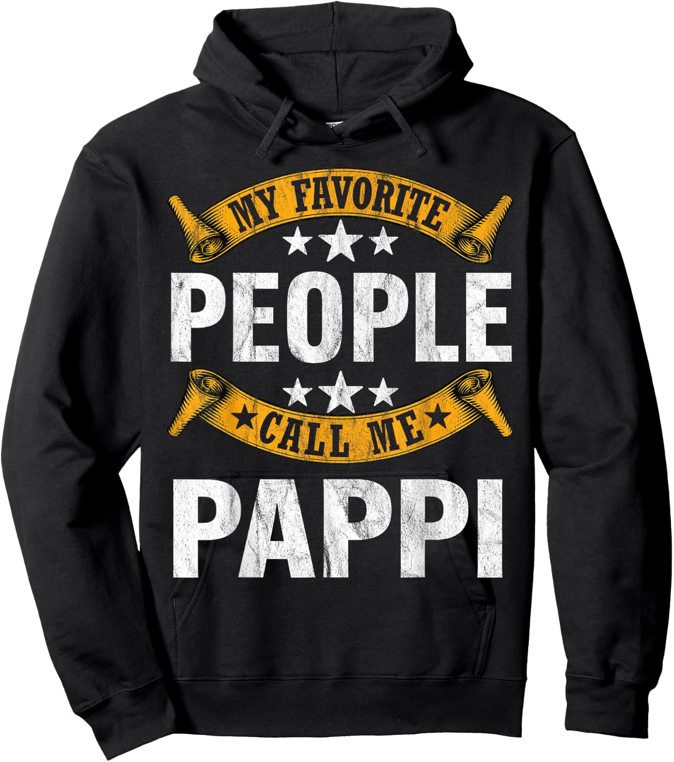 My Favorite People Call Me Pappi Vintage Fathers Day Hoodie - Hoodie | Black