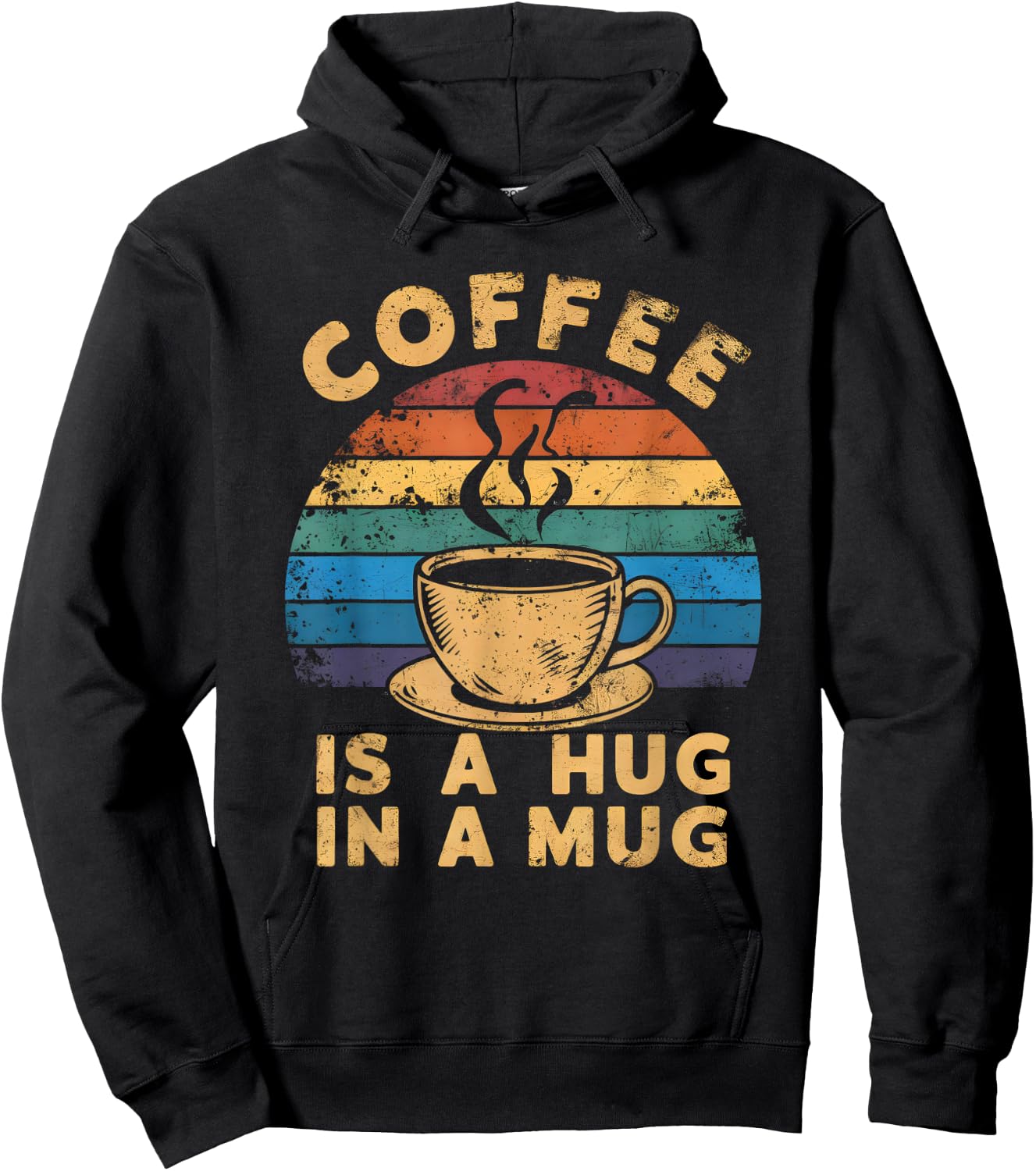 Cute Coffee Is a Hug in a Mug Women Men Cafe Lover Hoodie - Hoodie | Black