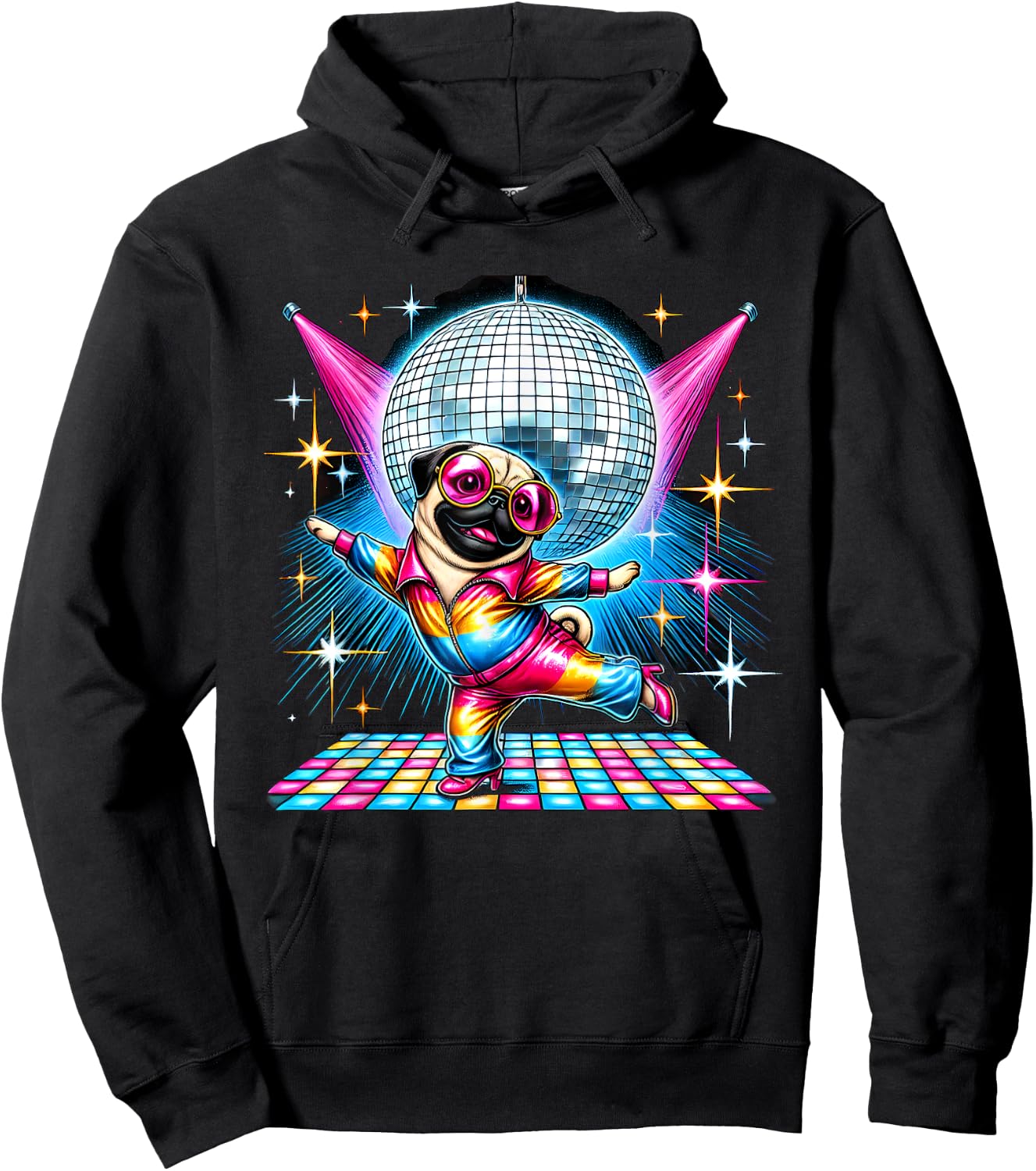 Aesthetic Pug Disco Hoodie - Hoodie | Black