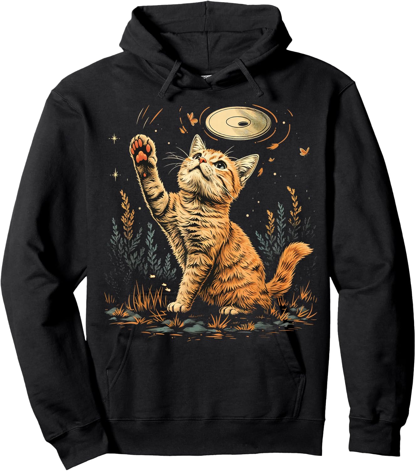Disc Golf , & Kids Cat Disc Golfer Hoodie - Hoodie | Black
