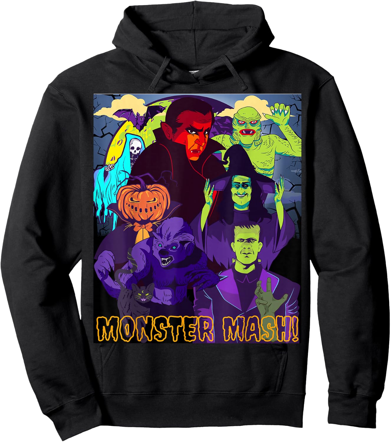 TWEAR 's Monster Mash Halloween Costume Funny Monster Hoodie - Hoodie | Black