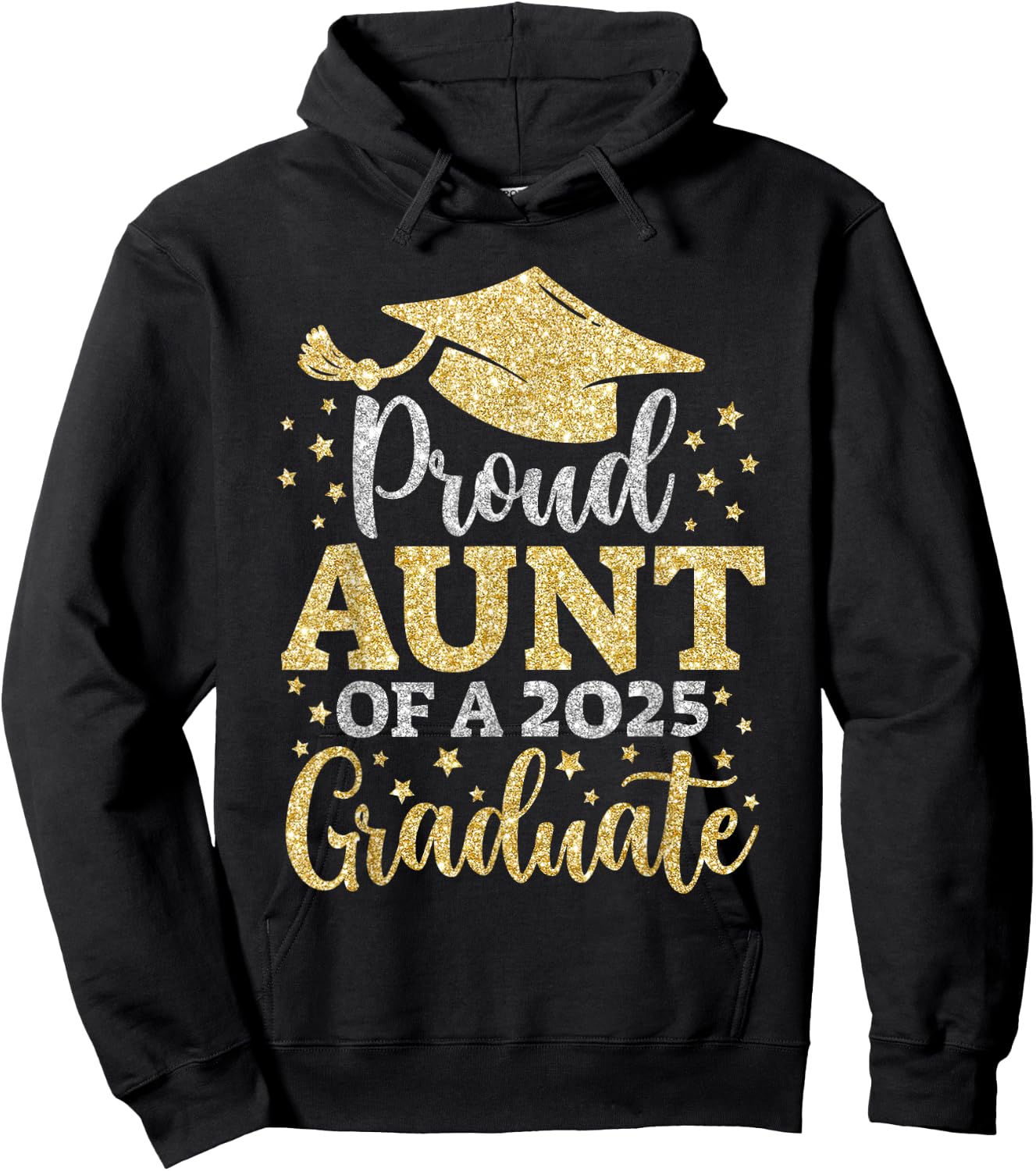 Aunt Senior 2025 Proud Aunt of A Class of 2025 Graduate Hoodie - Hoodie | Black