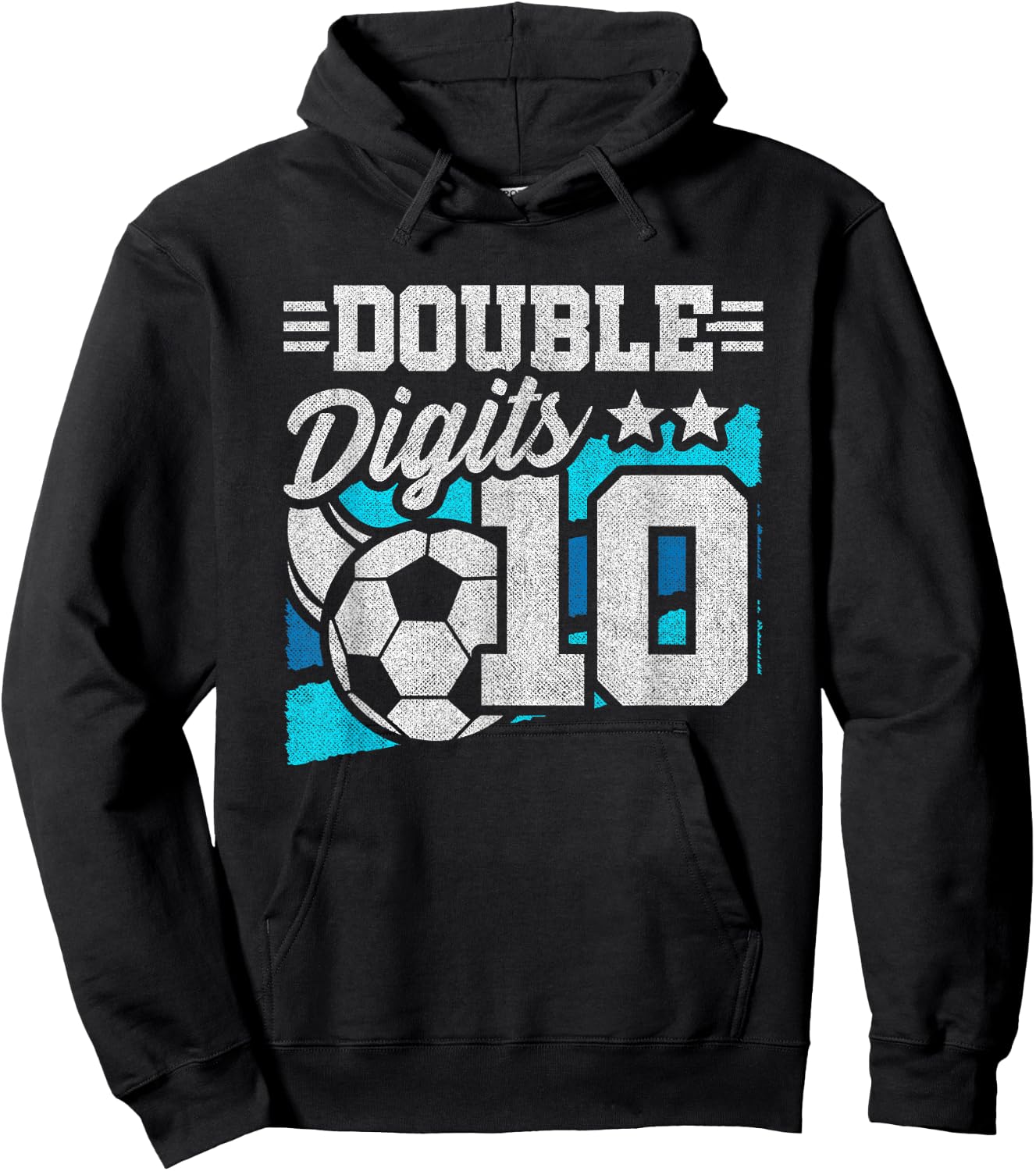 Soccer Boy Birthday 10 Year Old Double Digits 10th Birthday Hoodie - Hoodie | Black