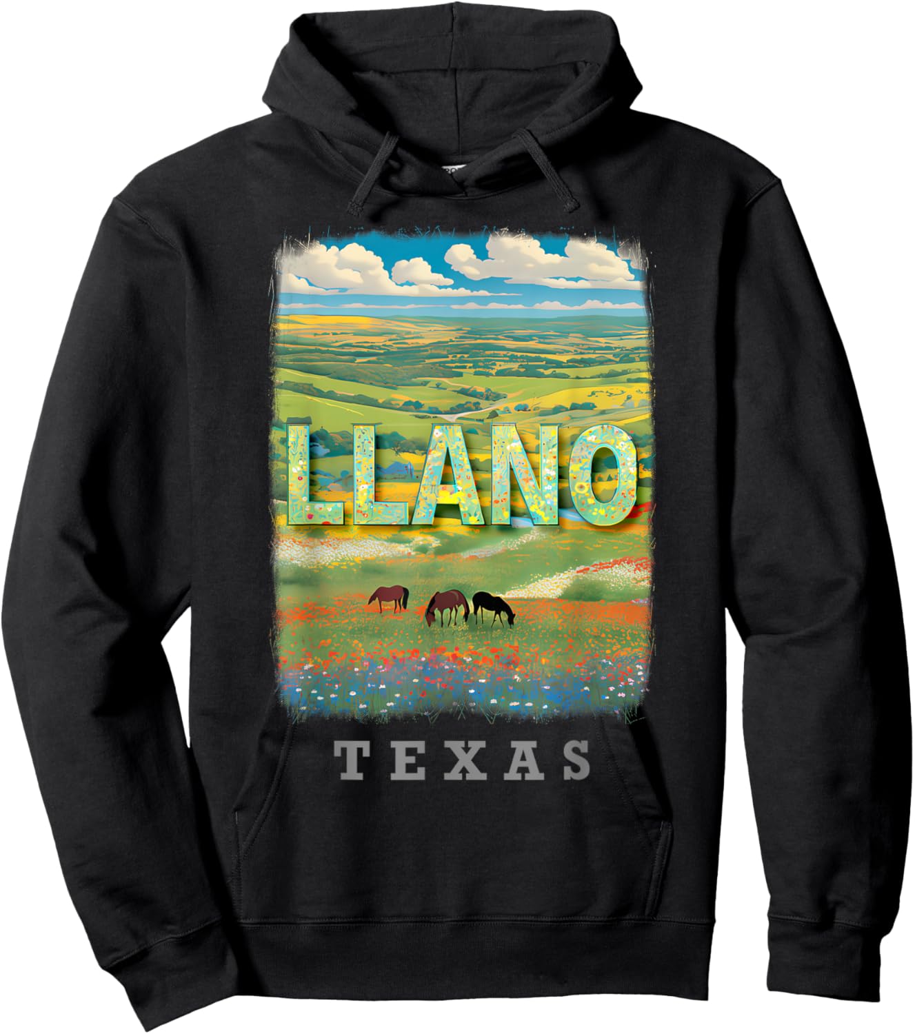 Llano Texas TX Hill Country Charm SD869 Hoodie - Hoodie | Black