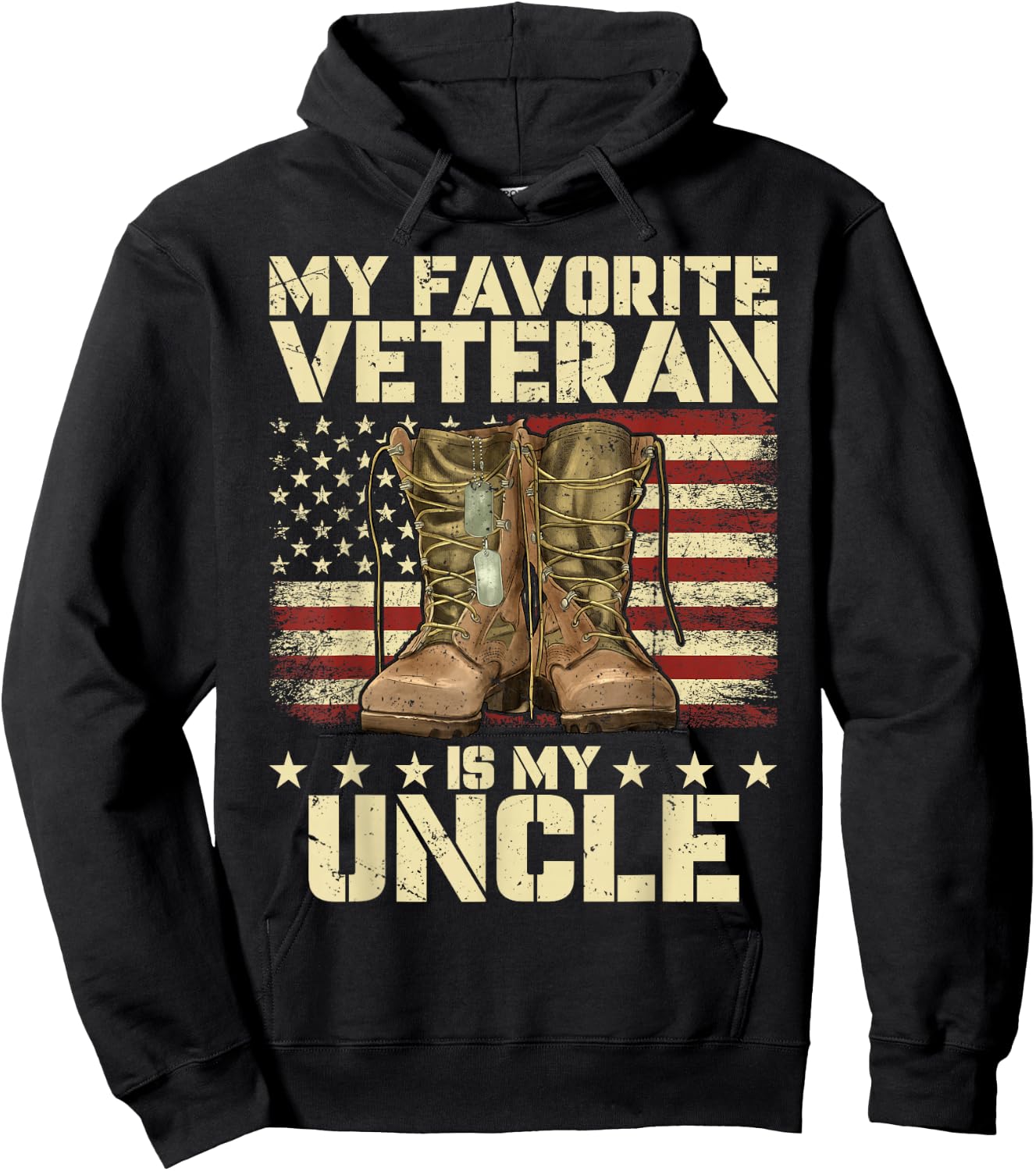 Army Veterans Day My Favorite Veteran Is My Uncle For Kids Hoodie - Hoodie | Black