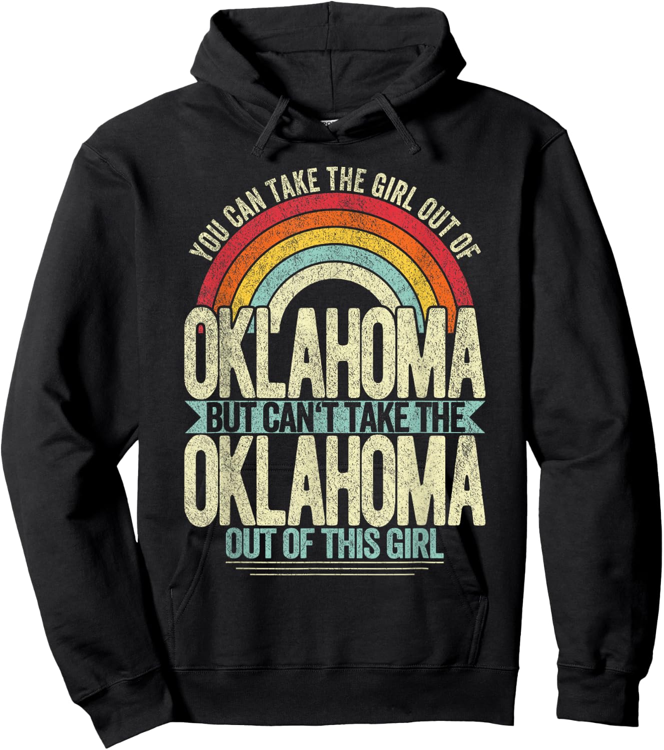 Retro Girl Out Of Oklahoma Hometown Home Oklahoma Hoodie - Hoodie | Black