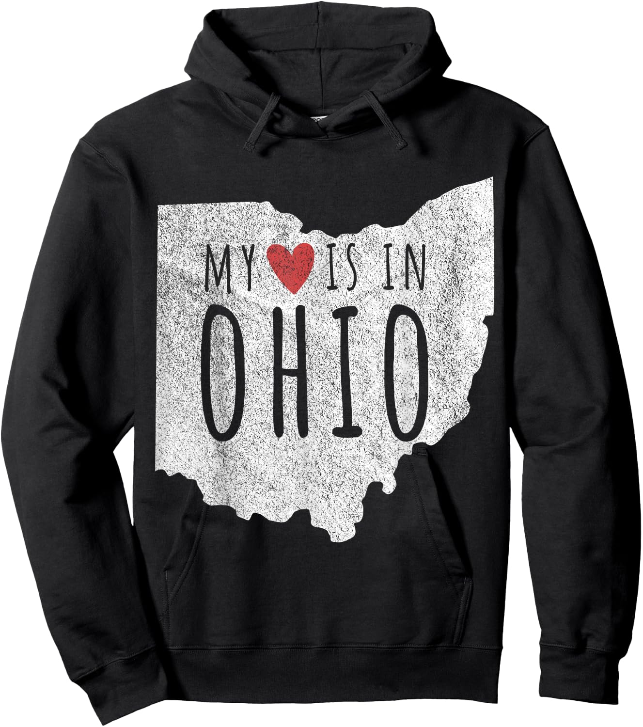 My Heart Is In Ohio Funny Ohio Roots Ohio Love Hoodie - Hoodie | Black