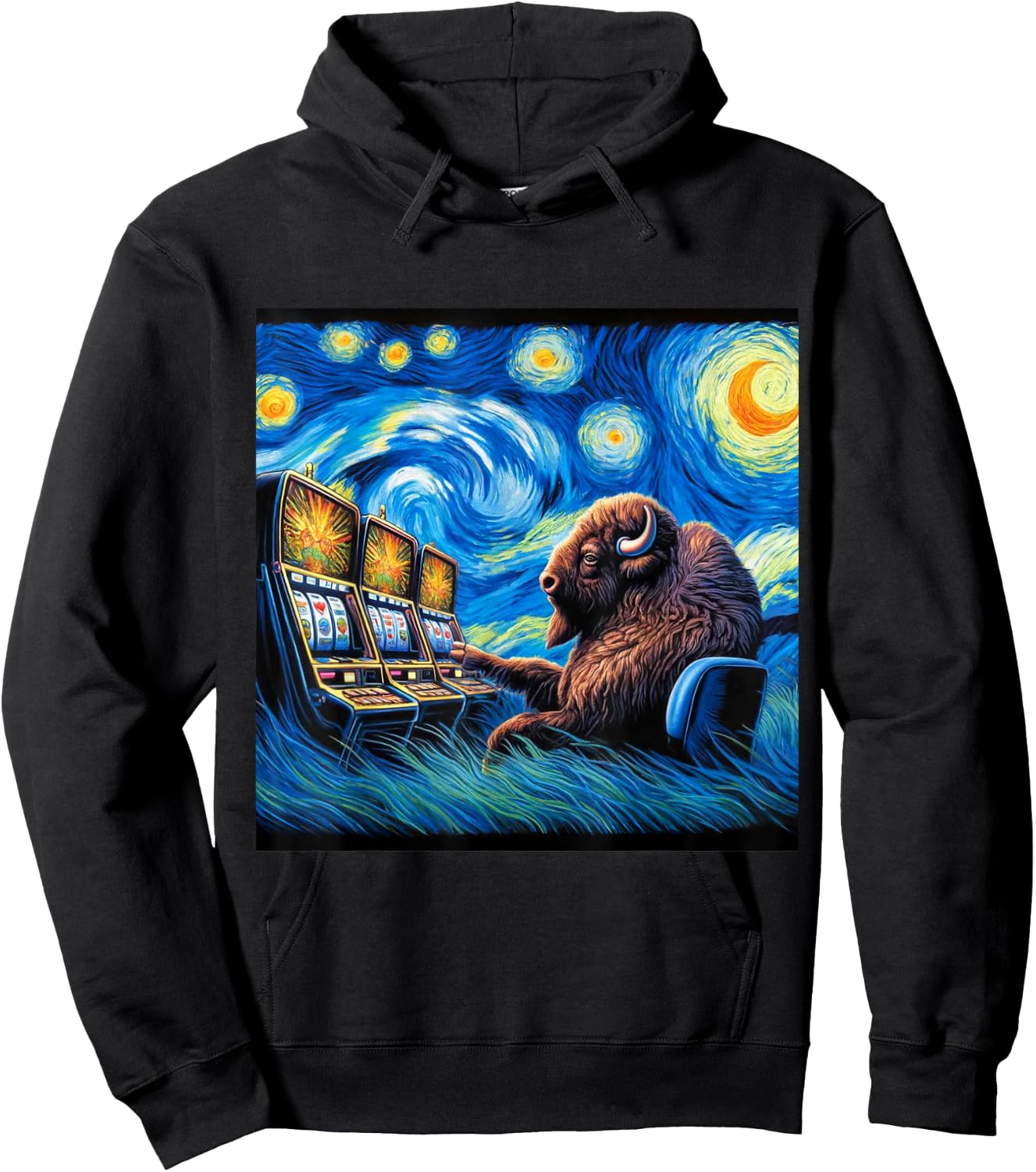 Lucky Buffalo Casino Slot Machine BUFFALOOOOO Gambling Hoodie - Hoodie | Black