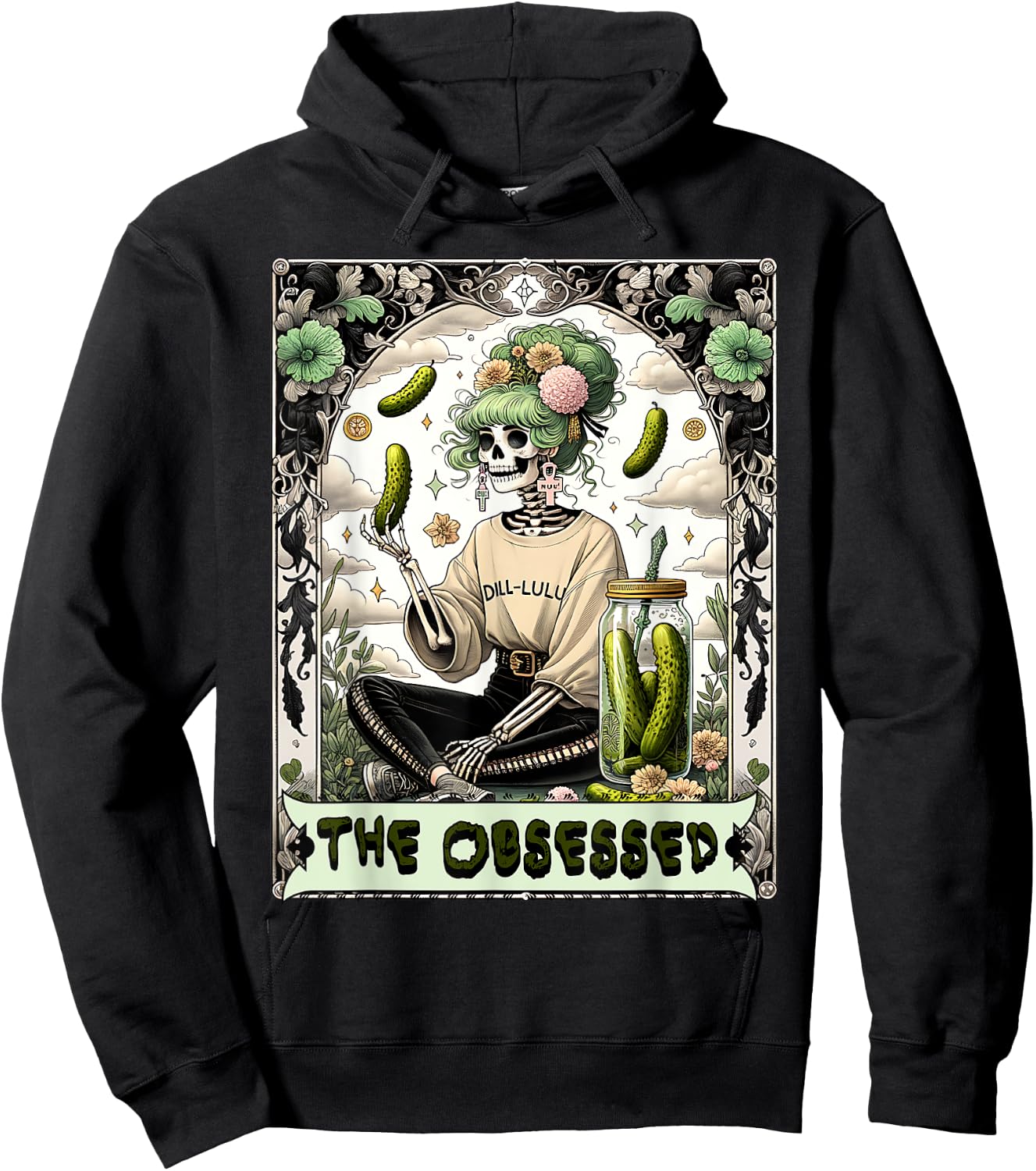 Funny Tarot Card Pickle Lover gift Hoodie - Hoodie | Black