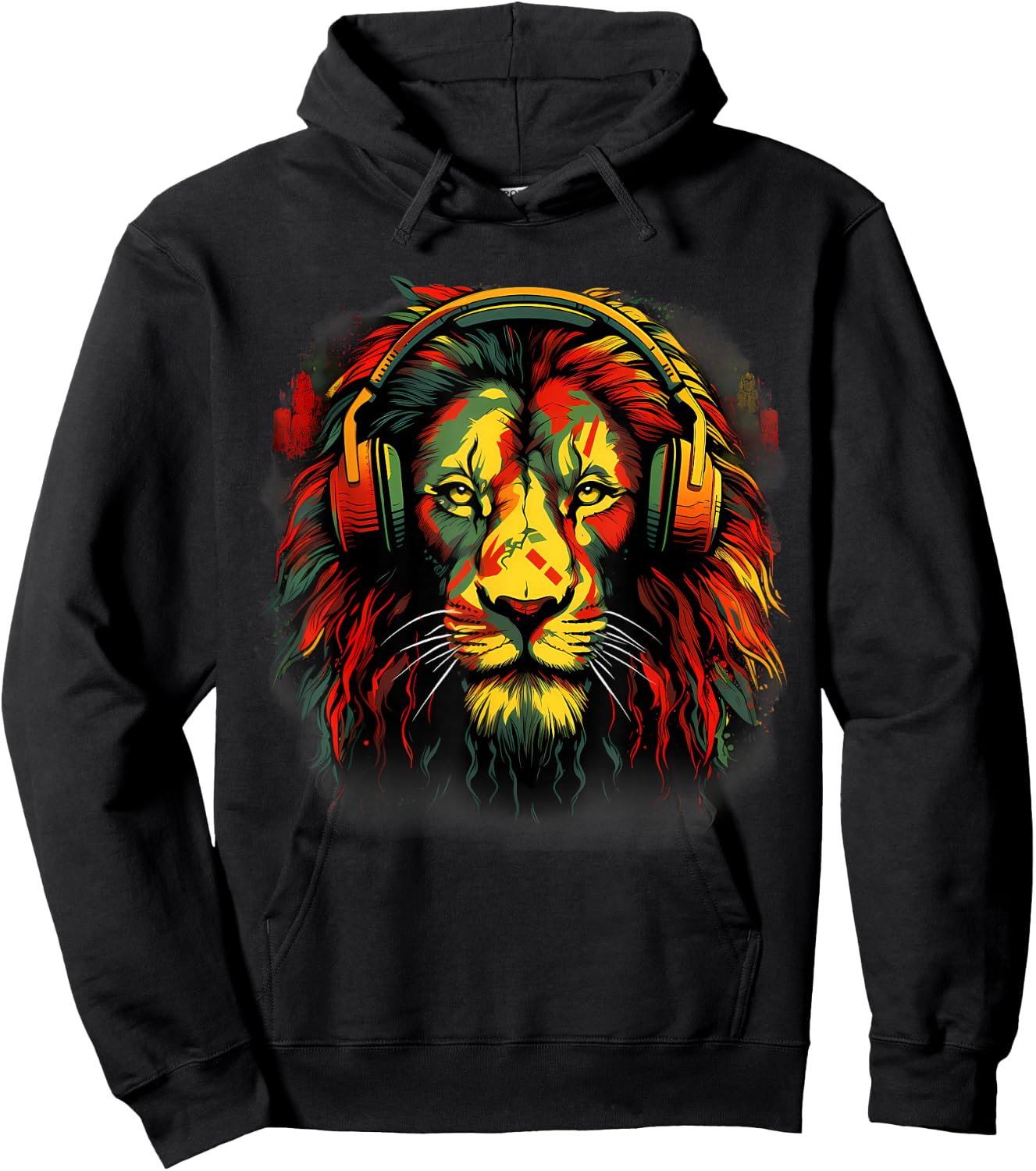Rasta Reggae Lion Reggae Music Rastafarian Pride Jamaica Hoodie - Hoodie | Black