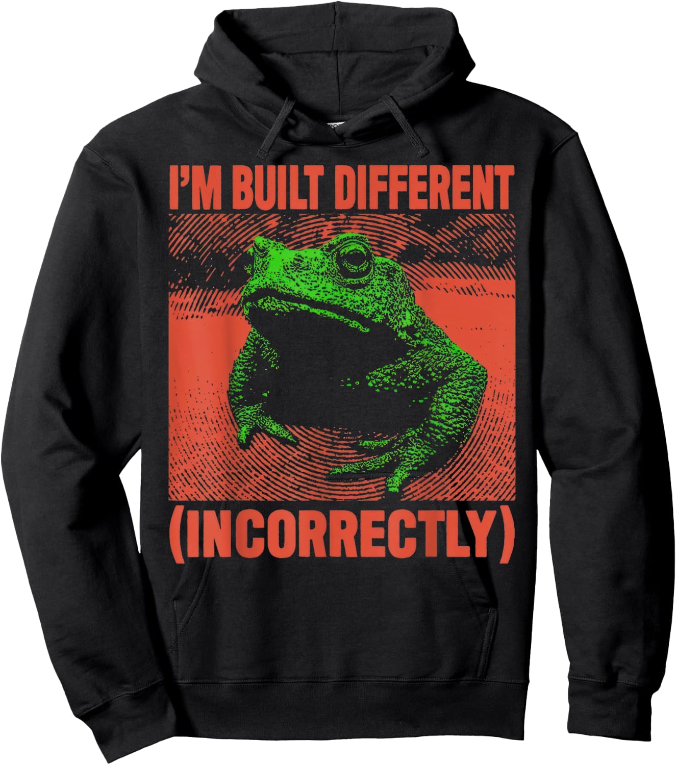 I'm Built Different Incorrectly Frog Retro Hoodie - Hoodie | Black