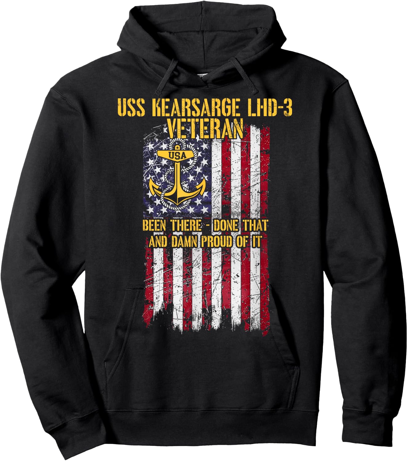 USS Kearsarge LHD-3 Amphibious Assault Ship Veteran Hoodie - Hoodie | Black