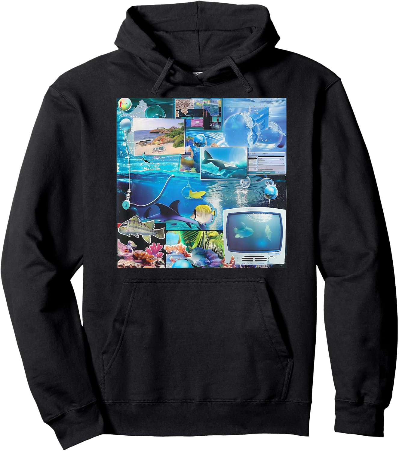 Alphainceptions Frutiger Aero Retro Vibes , Small, Black Hoodie - Hoodie | Black
