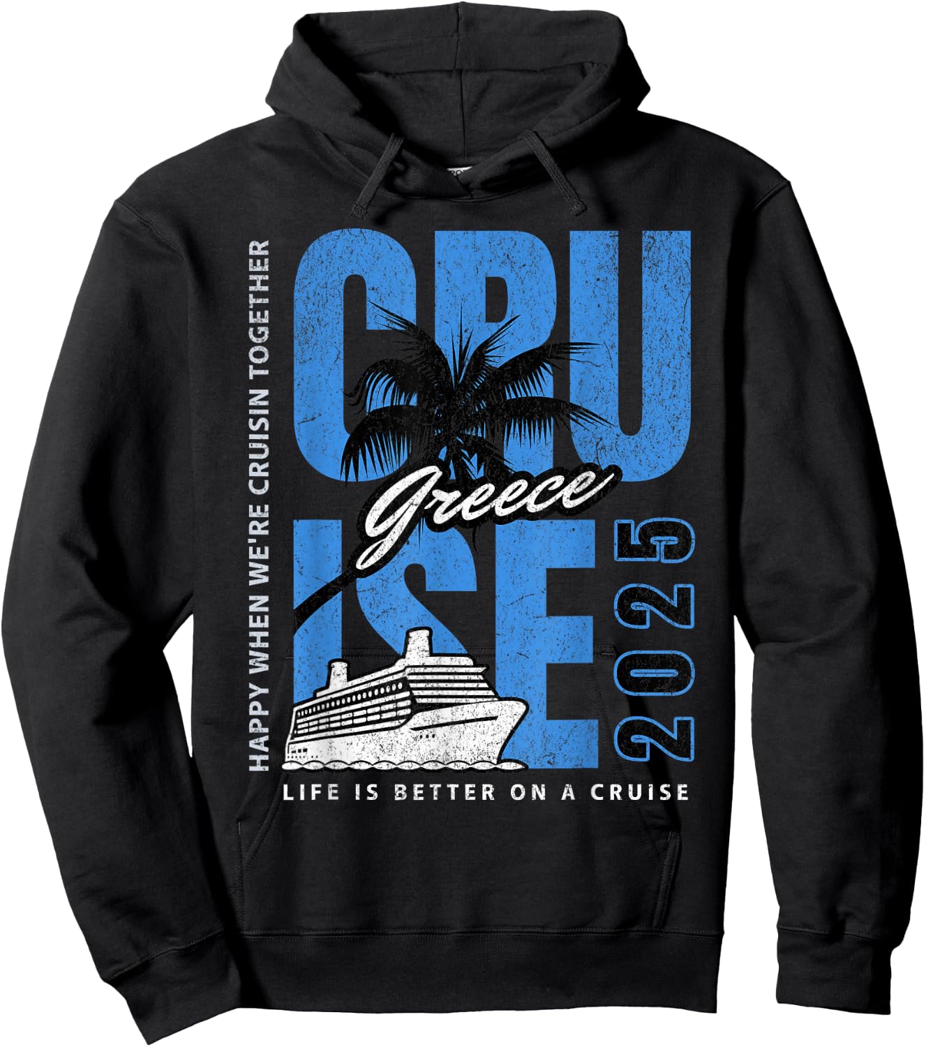 Greece Cruise 2025! Matching Greek Trip Hoodie - Hoodie | Black