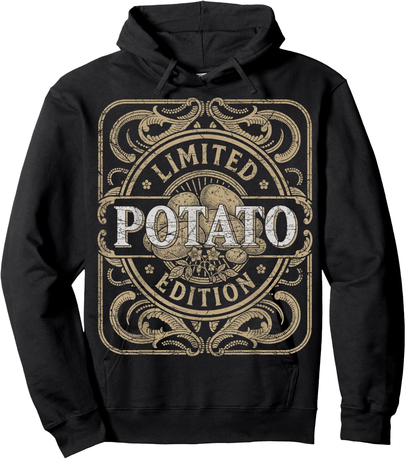 Potato Vintage Potato Farmer Retro Vegetables Farmer Hoodie - Hoodie | Black