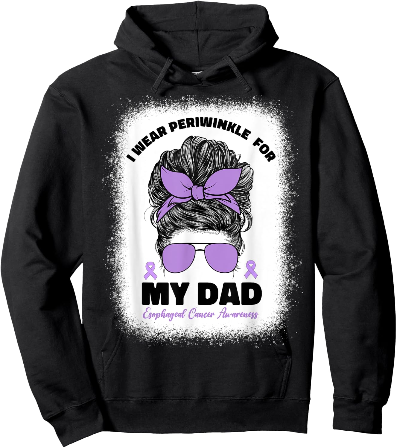 I Wear Periwinkle For My Dad Esophageal Cancer Awareness Dad Hoodie - Hoodie | Black
