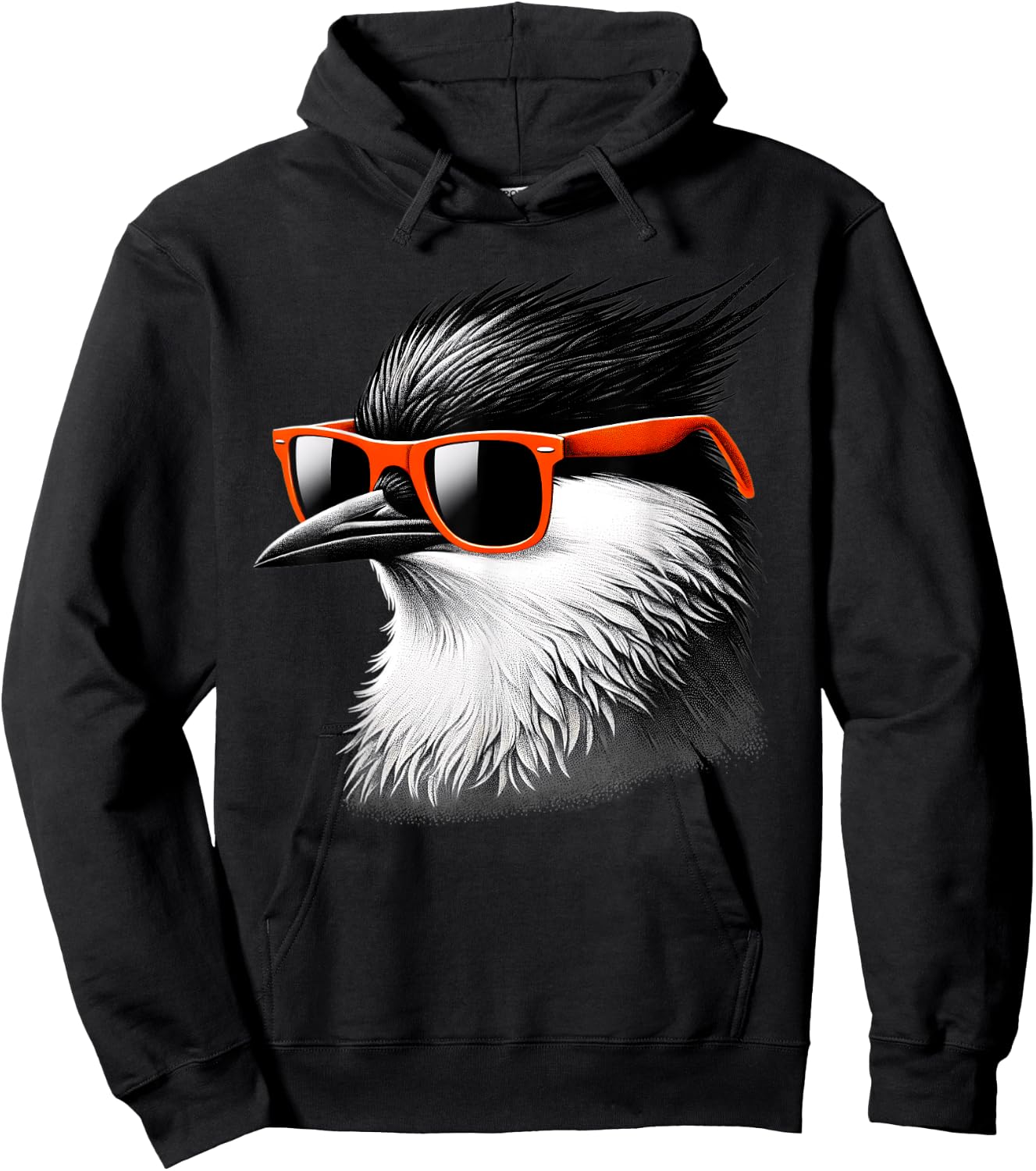 Cool Tern Bird Wearing Sunglasses Graphic Art Hoodie - Hoodie | Black