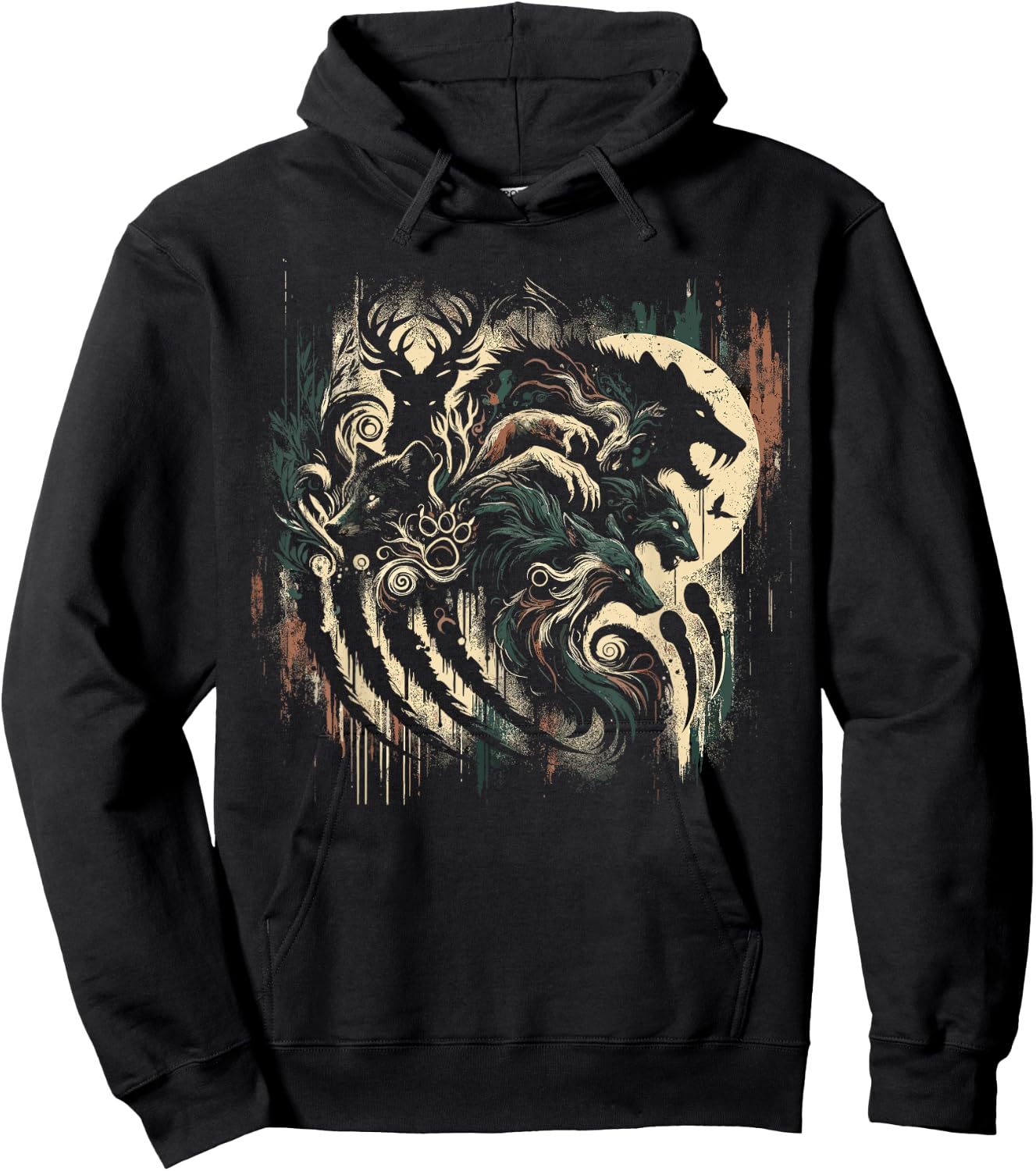 Therian Alpha Wolf Grunge Aesthetic Therianthropy Hoodie - Hoodie | Black