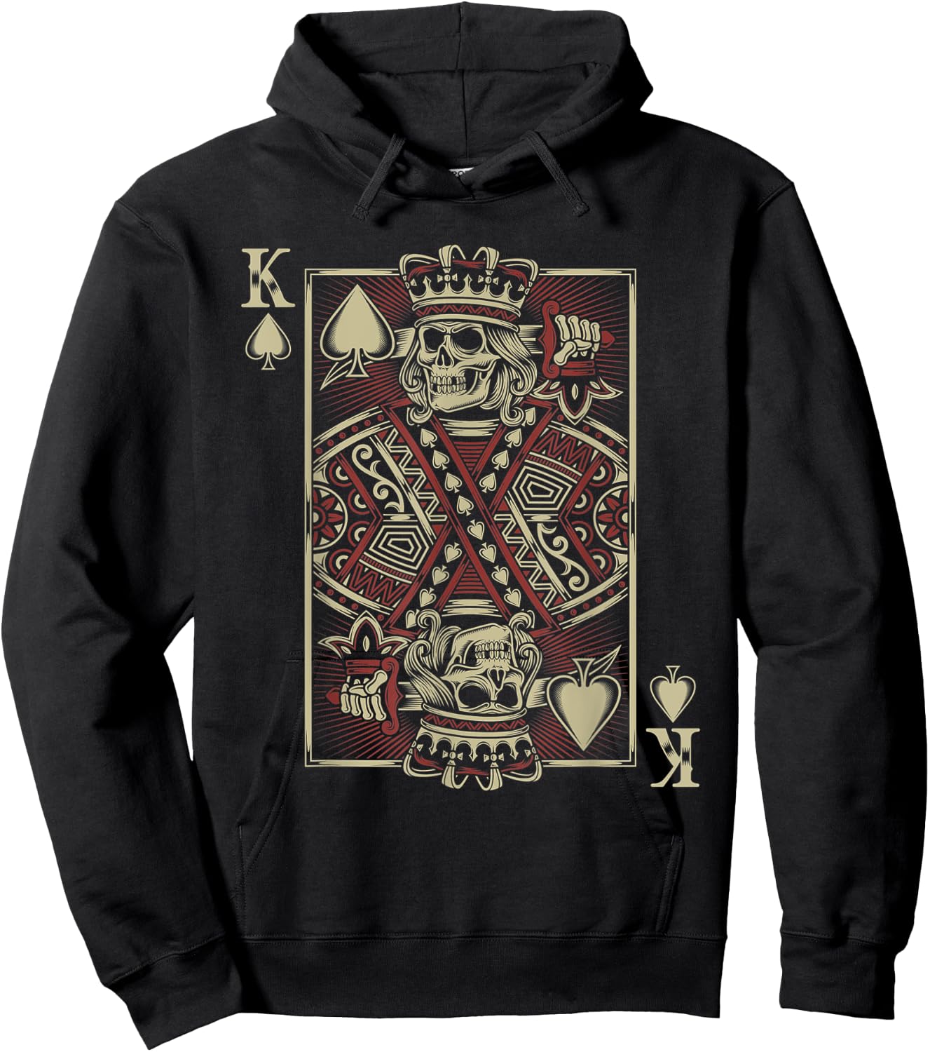 King Of Hearts Skeleton Motorcycle Gift Biker Hoodie - Hoodie | Black