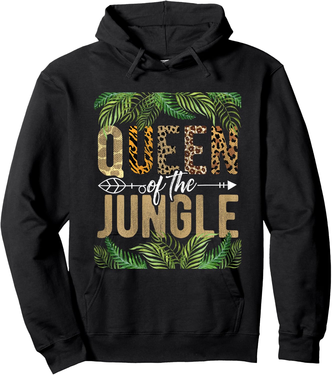 Queen Of The Jungle Queen Jungle Safari Wildlife Animals Hoodie - Hoodie | Black