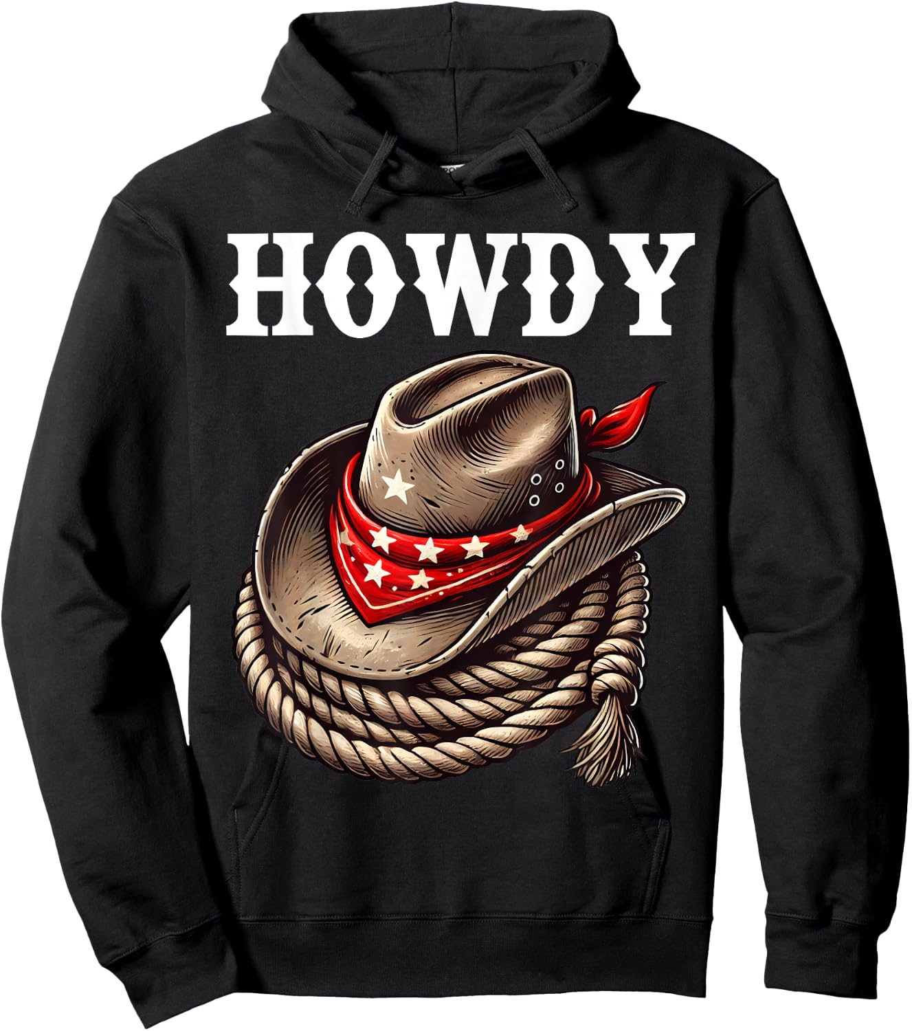 Howdy Cowboy Hat funny Western Rodeo Hoodie - Hoodie | Black