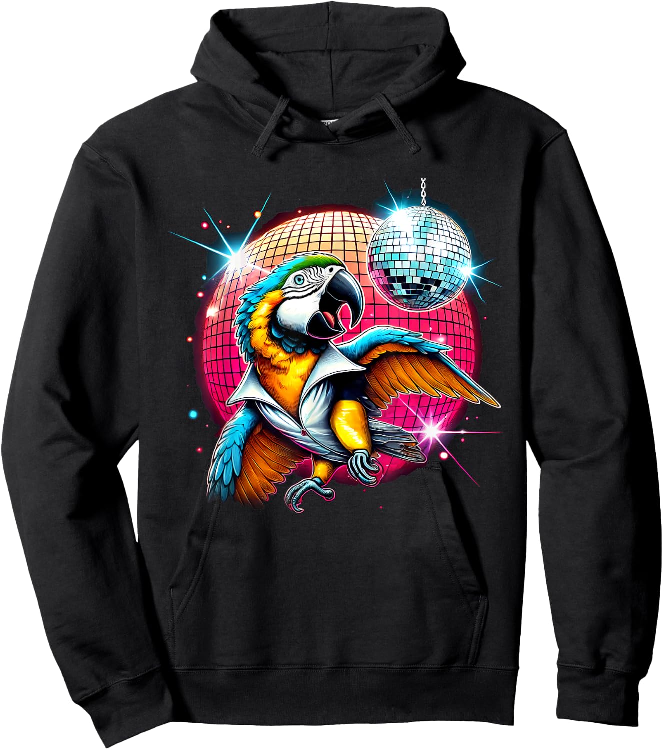 Aesthetic Macaw Disco Hoodie - Hoodie | Black