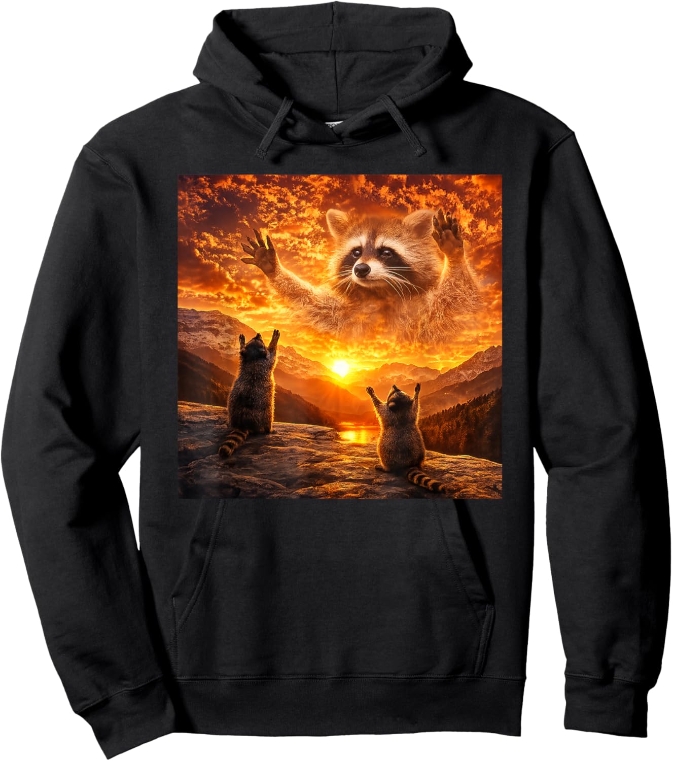 Funny Raccoon Cult Meme Gen Z Hoodie - Hoodie | Black